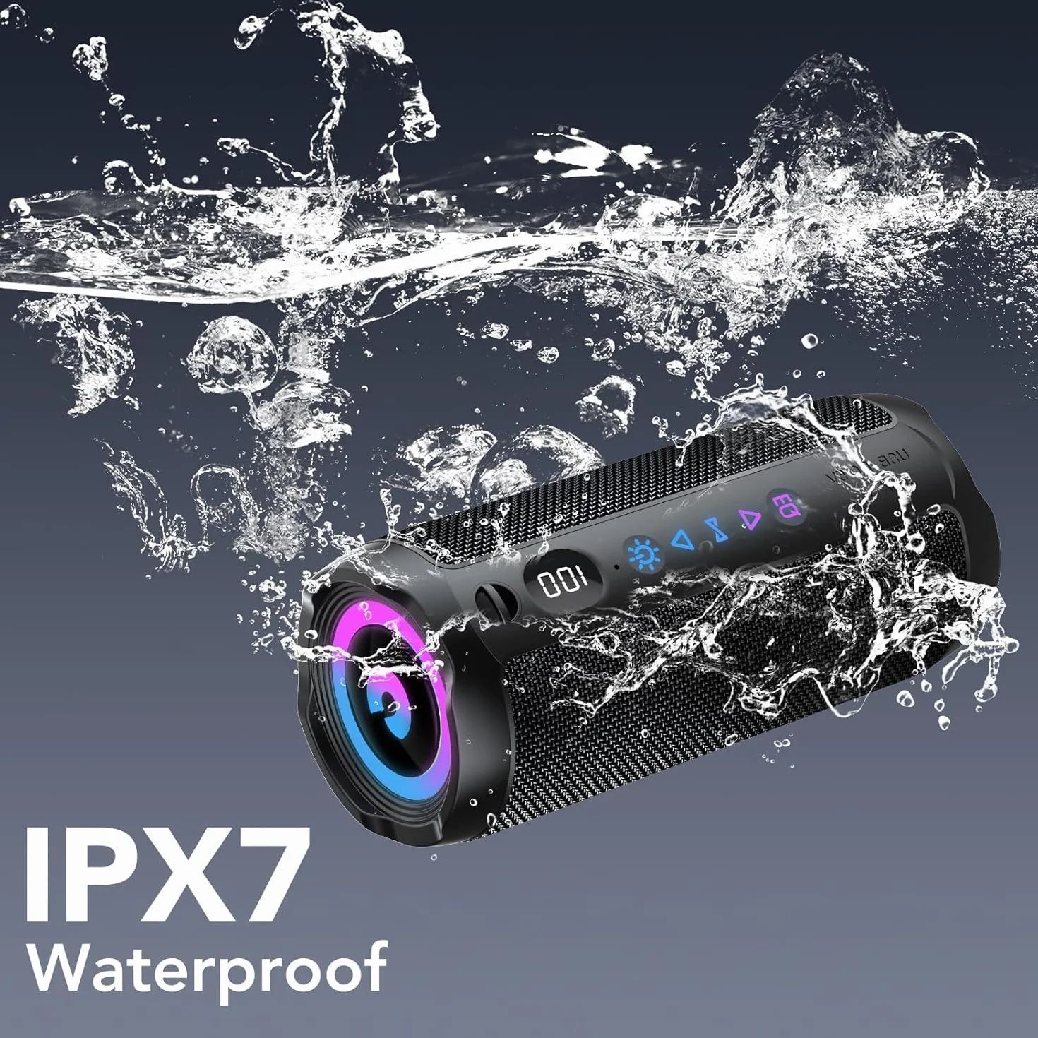 Altavoz Bluetooth Portátil 25W IPX7 TWS RGB Graves Duales 25H