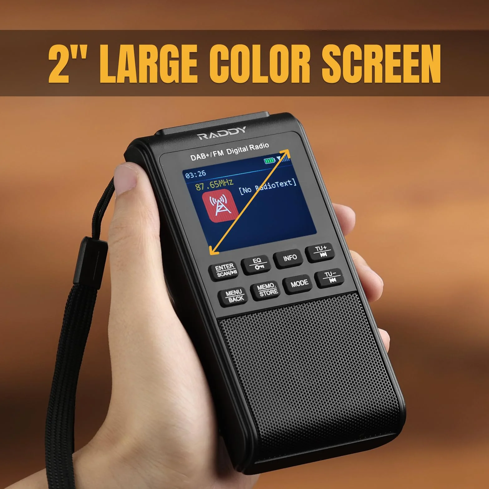 Raddy RD939 Radio portátil DAB FM de bolsillo con BT 5.3, altavoz 5W, pantalla 2", USB-C, batería 1200 mAh