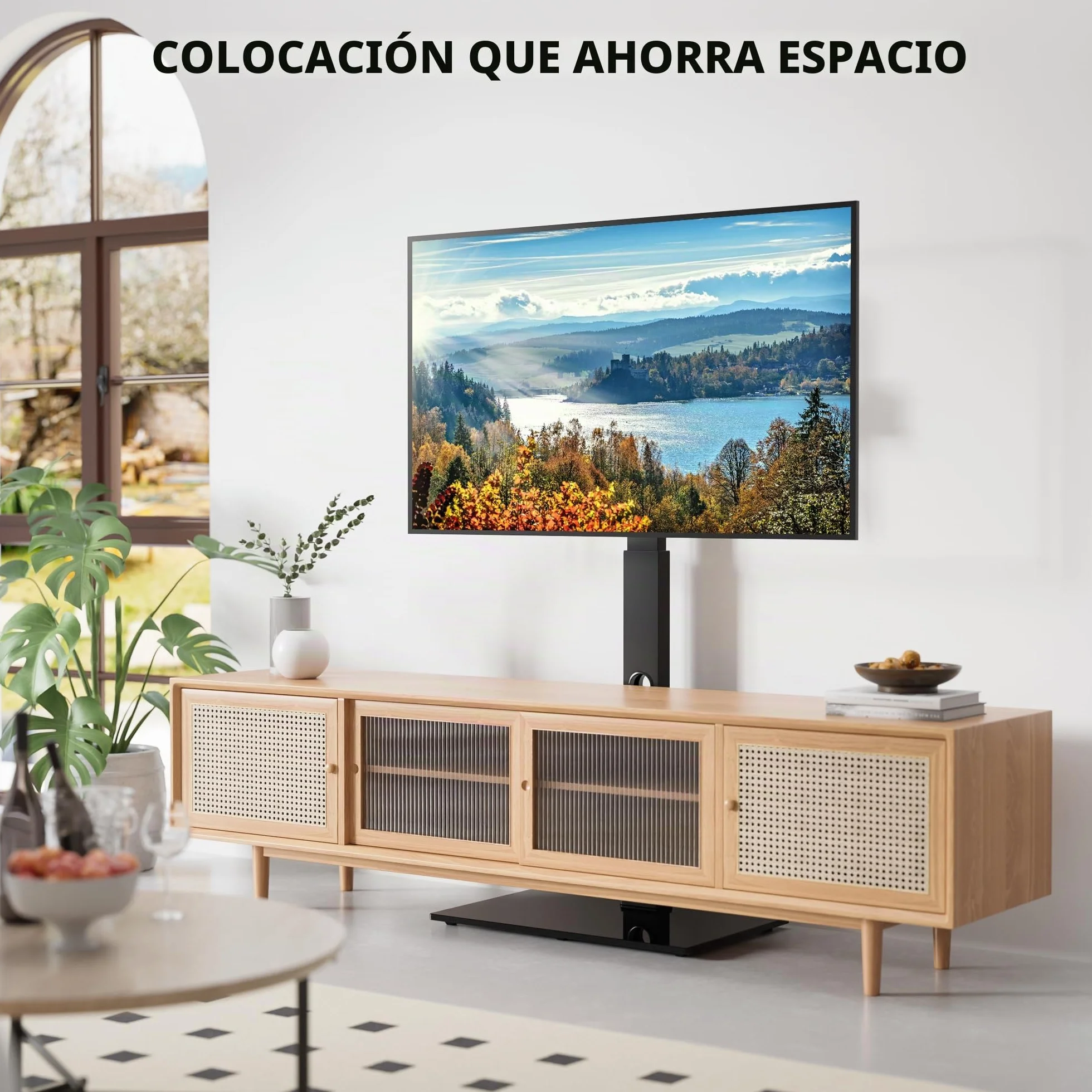 BONTEC Soporte TV Pie para Pantallas de 30-70 Pulgadas para TVs Planas y Curvas, Soporte Television Pie con 6 Niveles de Altura, hasta 40 kg, VESA Máx 600x400 mm, para Salón, Dormitorio y Oficina