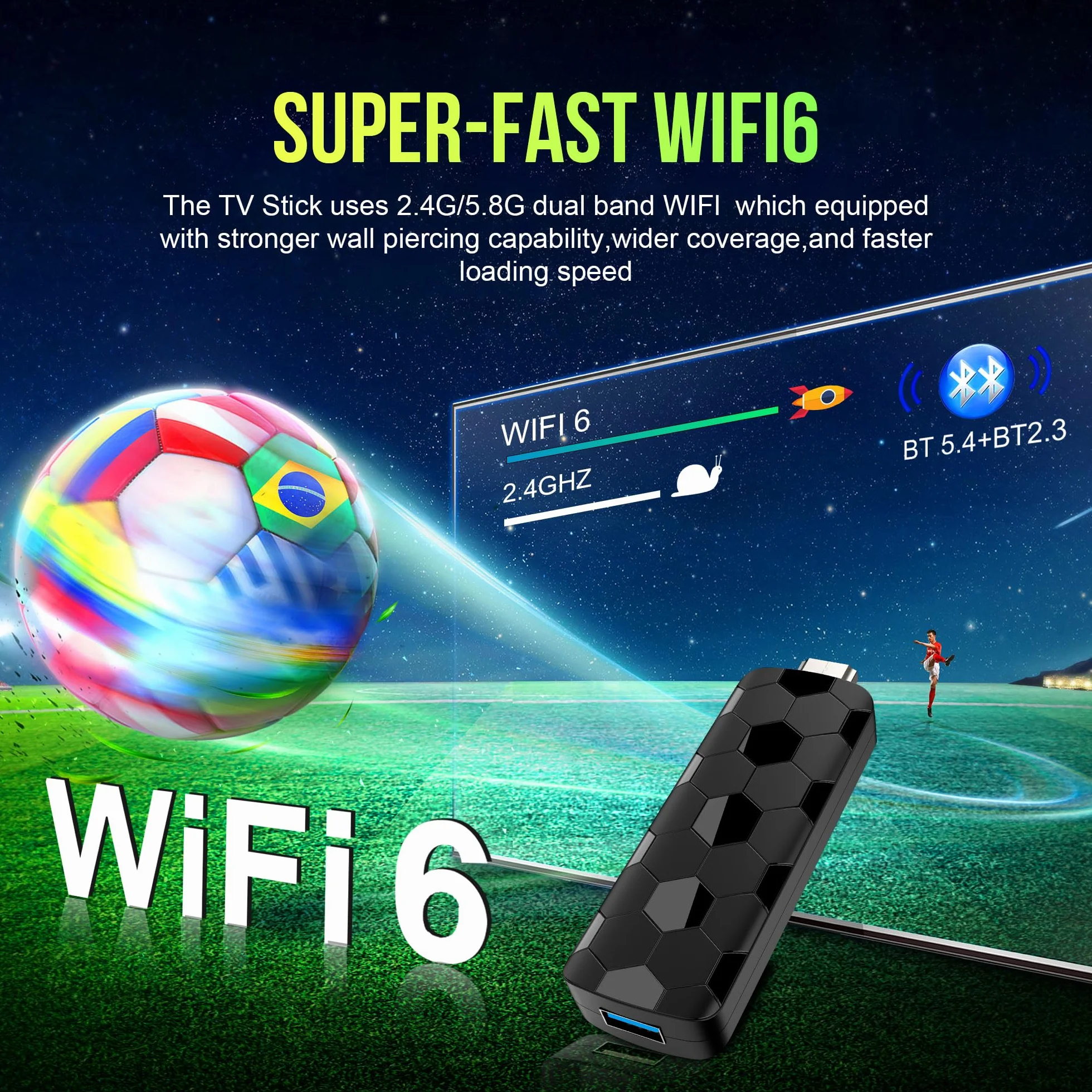 Android TV Stick 14.0, Smart TV Stick 2GB RAM 16GB ROM RK3518 Chip, WiFi Dual 2.4G/5.8G, BT5.4, HDMI 2.0 y HD 8K, Soporte Remoto de Voz para Video y Audio, Negro 2026