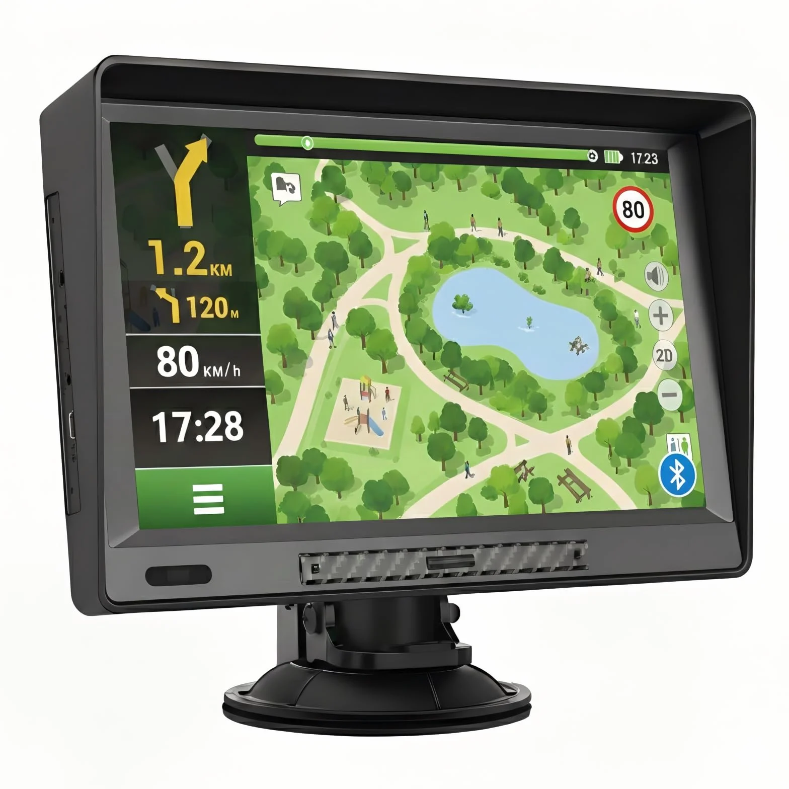 Navegador GPS Bluetooth 9 Pulgadas con Visera y Mapas Europa de por Vida para Camiones y Coches