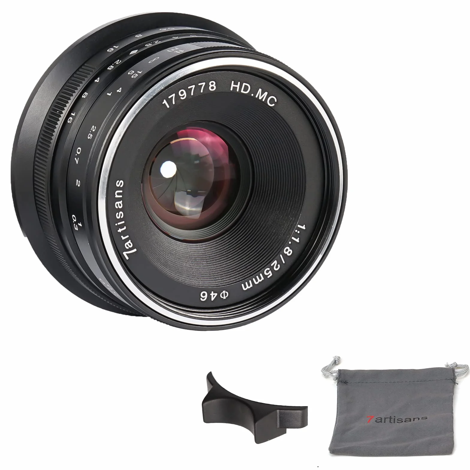 7artisans Lente fija manual de 25 mm F1.8 APS-C para cámaras Fuji X-A1 X-A10 X-A2, X-A3 X-AT X-M1 XM2 X-T1 X-T10 X-T2 X-T20 X-Pro1 X-Pro2 X-E1 X-E2 X-E2s (negro)