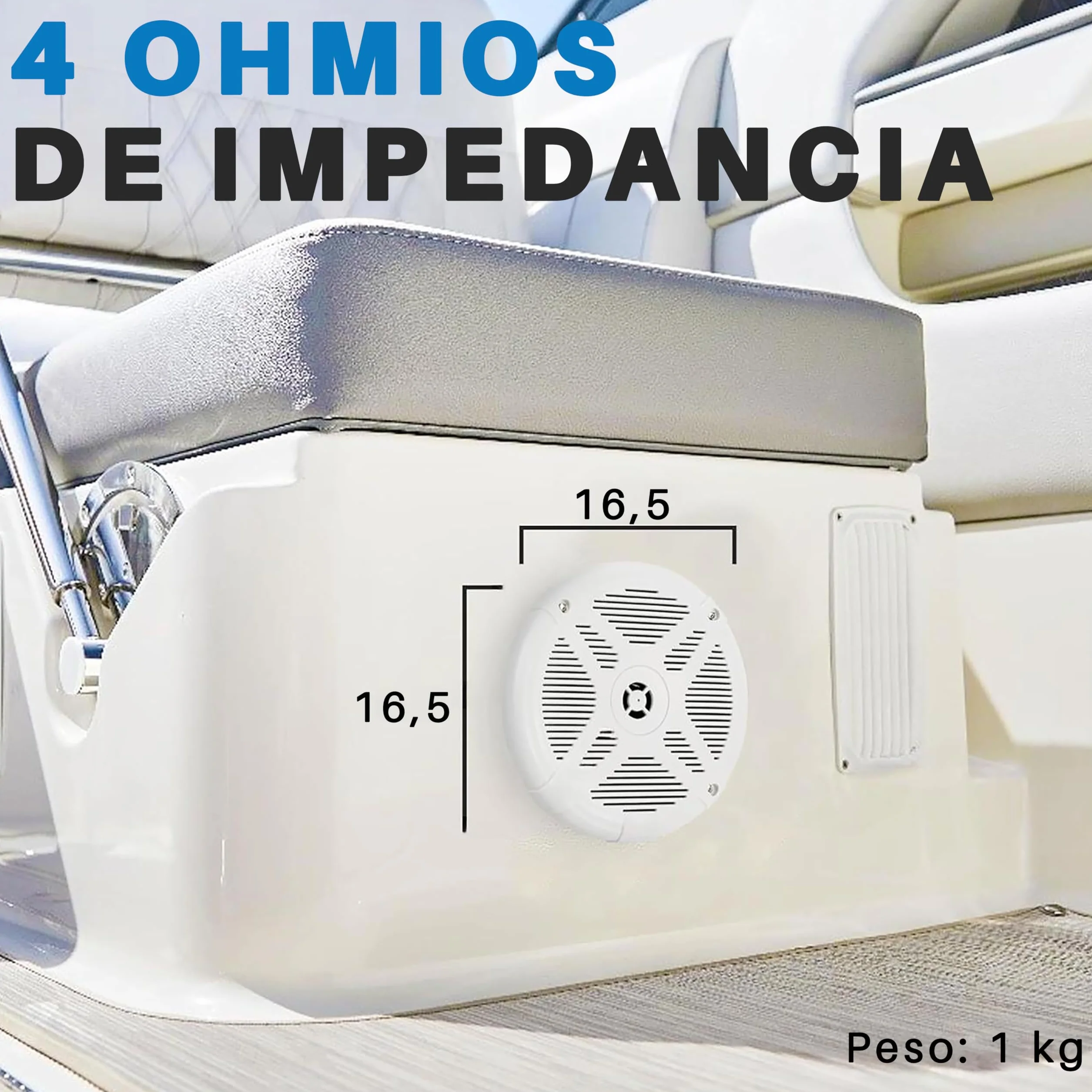 Pyle par de Altavoces Marinos de 6.5”, Sonido Estereo, Exteriores, Resistentes al Agua y a la Intemperie, Potencia de 600V