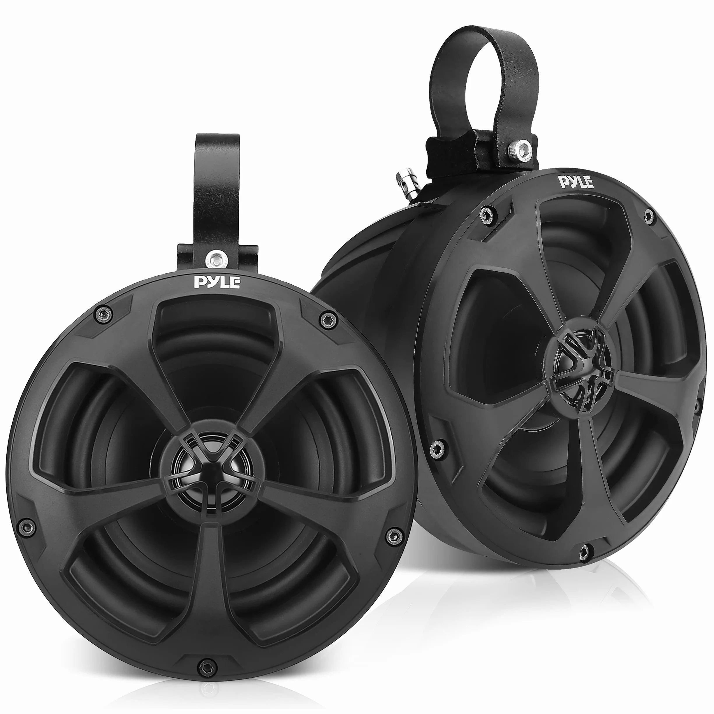 Pyle Altavoces Todoterreno, Impermeables, 2 vias, 13cms, Wakeboard Tower de 1000V, Sonido Estereo de Rango Completo para ATV, UTV, Quead, Jeep y Barco