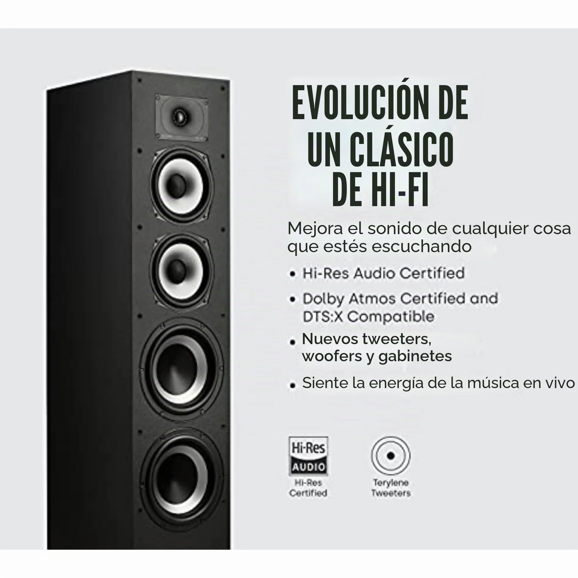 Polk Monitor XT70 Altavoces de Suelo Hi-Fi Negros