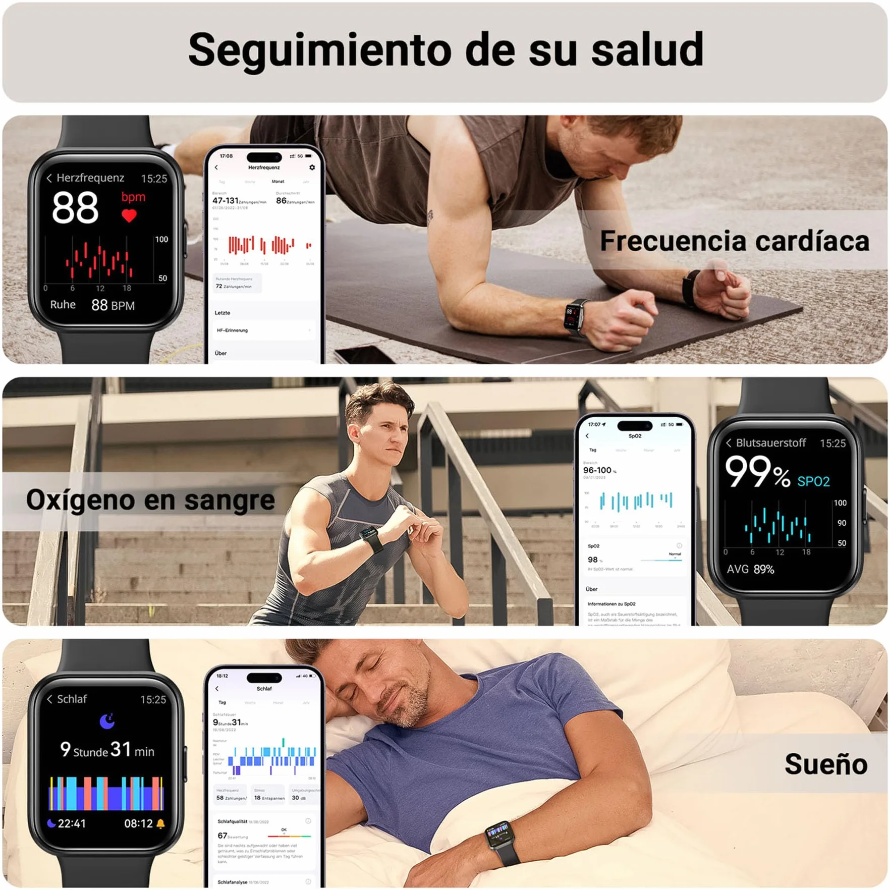 Tensky Reloj Inteligente Hombre con Llamadas y Voz de Alexa, Whatsapp Notificaciones, 1.85" Smartwatch Hombre 110 Modos Deportes 3 ATM SpO2/Pulsómetro/Monitor de Sueño Pulsera para iPhone Android