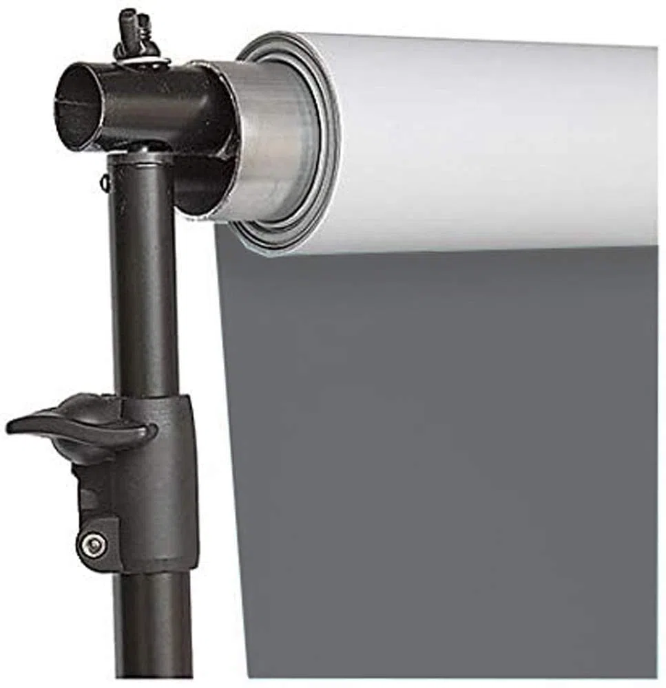 Telón de Fondo para Fotografía y Video, Fondo Fotográfico Profesional Reversible, Gris - Blanco, 160 x 405 cm