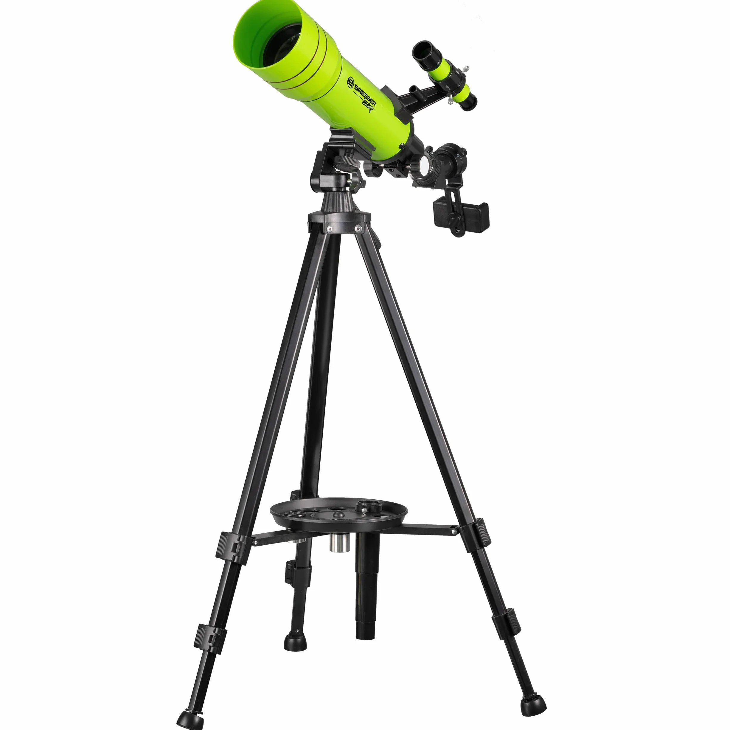 Bresser telescopio astronómico Refractor de Viaje para niños y Principiantes 70/400 Montura AZ con trípode, Adaptador para móvil, Mochila Verde
