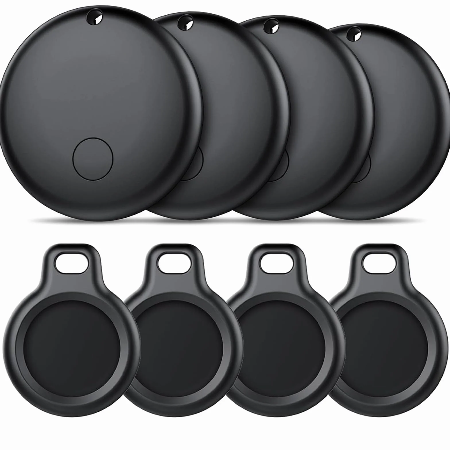 Android Smart Tag, Tracker Compatible con Google Find Hub App (Sólo Android), Localizador Bluetooth, Rastreador para Llaves, Cartera, Equipaje, Impermeable IP68, 4 Negro