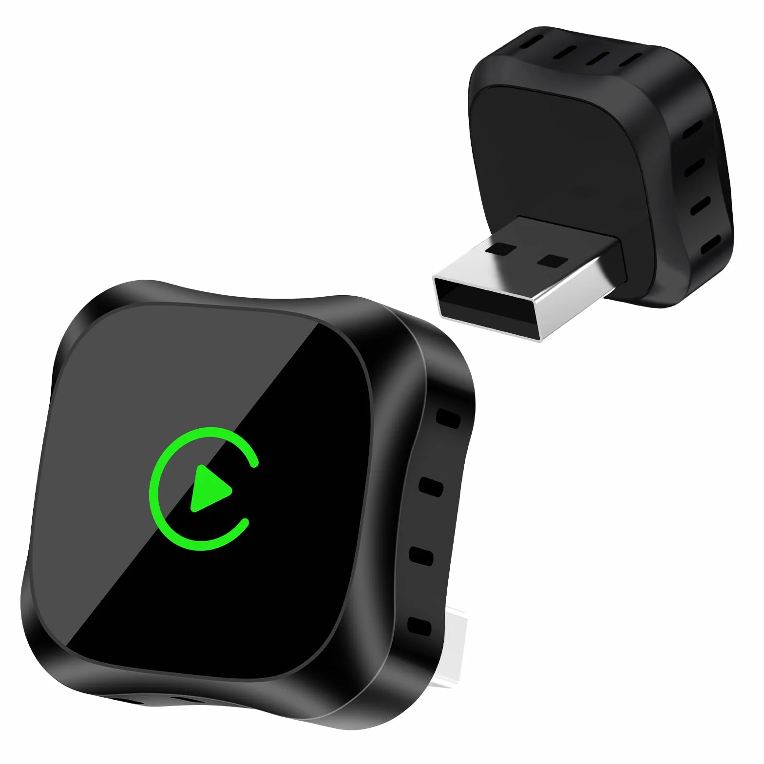 GEEKERA Adaptador CarPlay Inalámbrico para Apple: Modelo 2026 Wireless CarPlay para Coche, Convierte Cable a Wireless, Compatible con iPhone iOS 12+, USB A/C y Vehículos 2016+, Negro