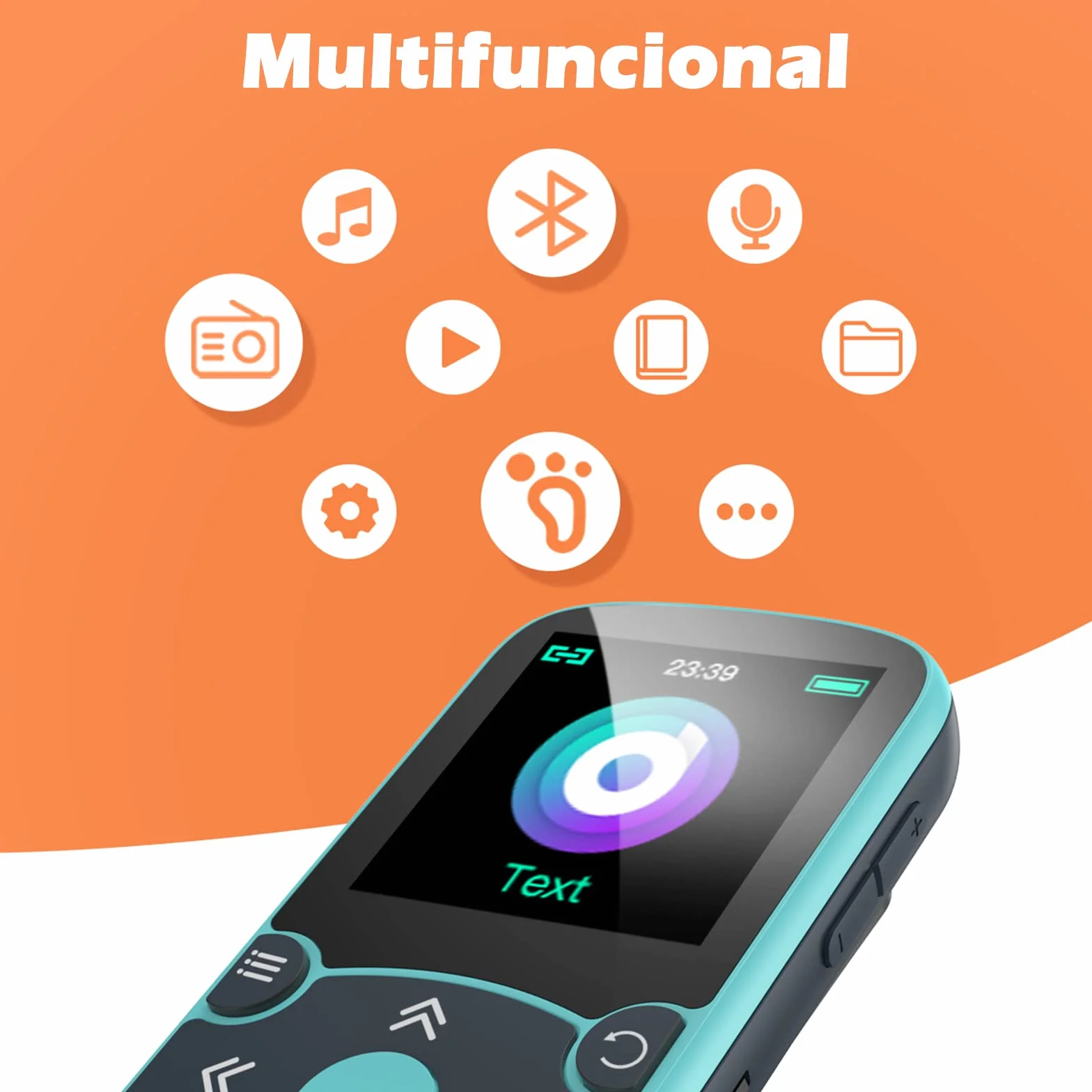 AGPTEK 32GB Clip Reproductor MP3 Deportivo Bluetooth 5.3 HiFi Sin Pérdida Radio FM Podómetro