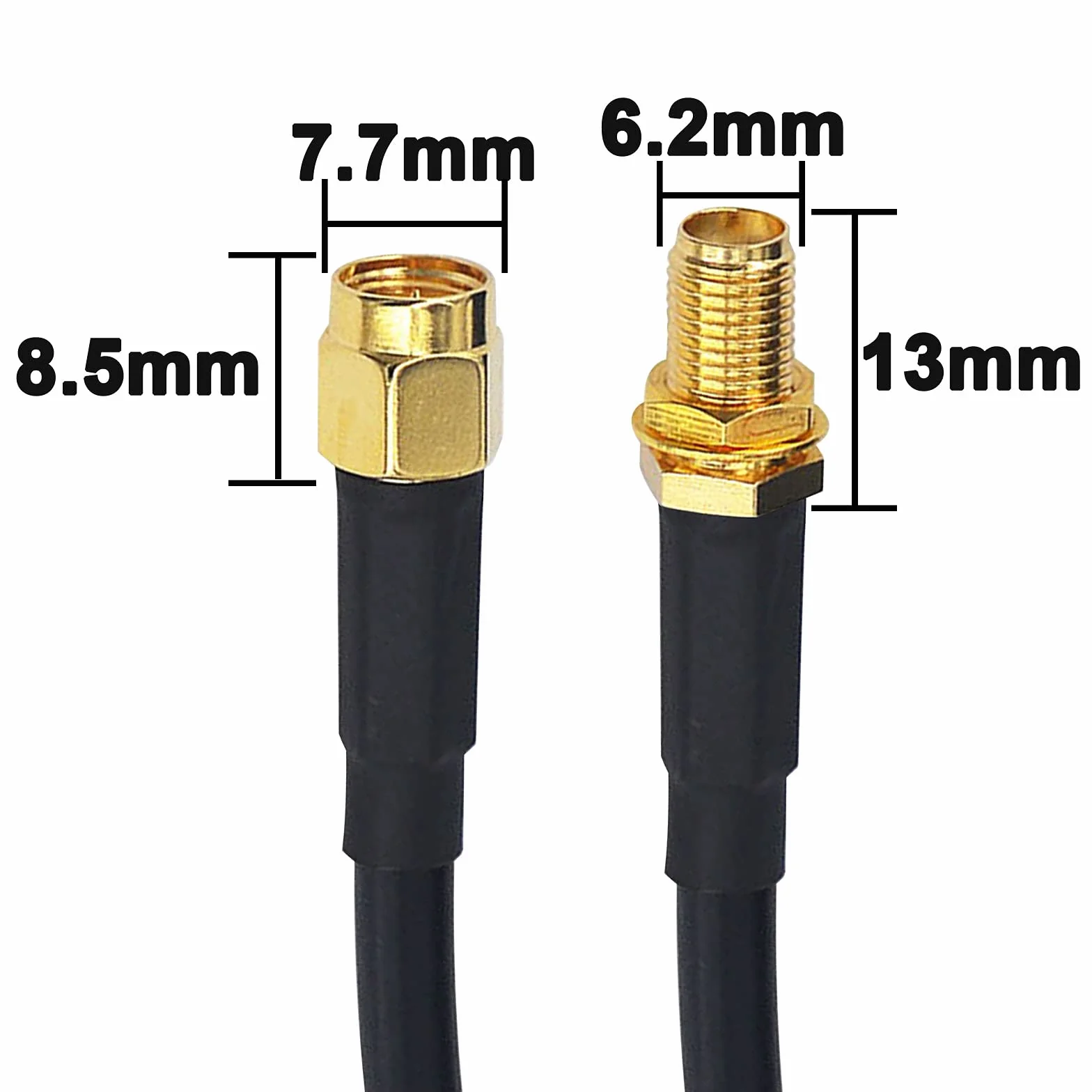 Cable Coaxial RG58 Mejorado 30M - SMA Macho a Hembra 50 Ohmio - Extensión para Antena GPS 3G 4G LTE WiFi y Radio Bidireccional (No para TV)