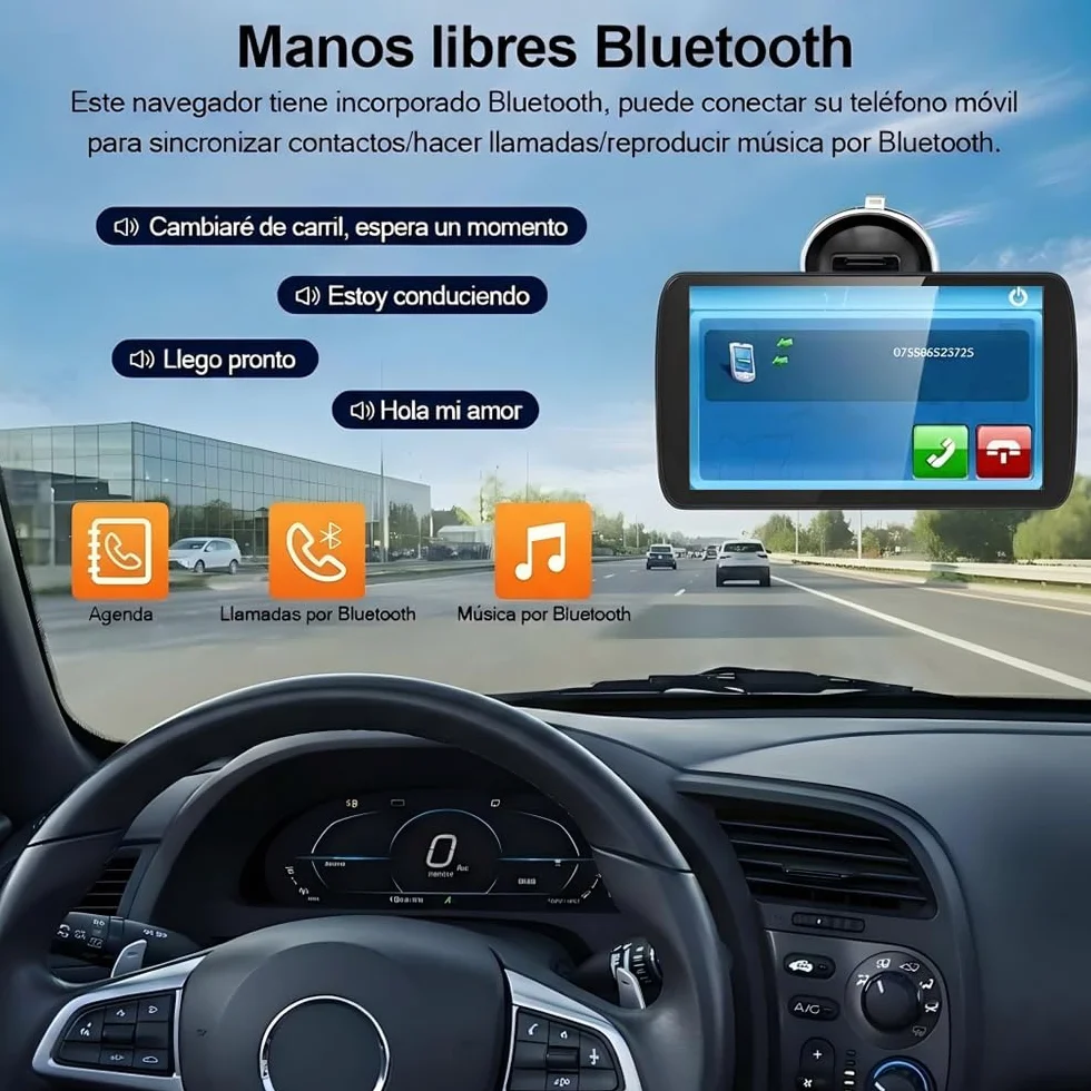 9 Pulgadas Navegador GPS para Camiones y Coches, con Bluetooth y Actualizaciones de Mapas de Europa para Toda la Vida