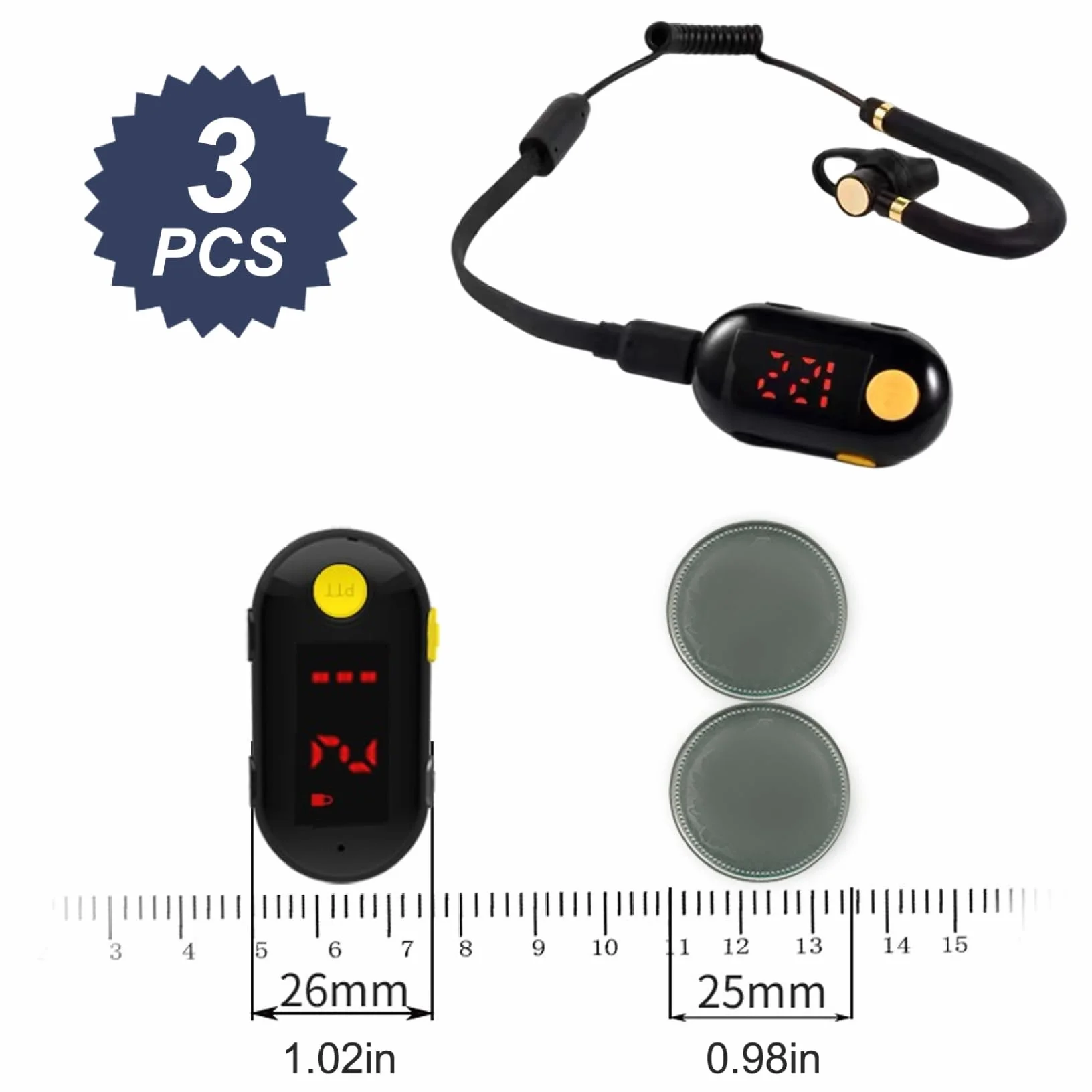 Mini Walkie Talkies 3 Piezas Transceptor FM Portátil Pequeño