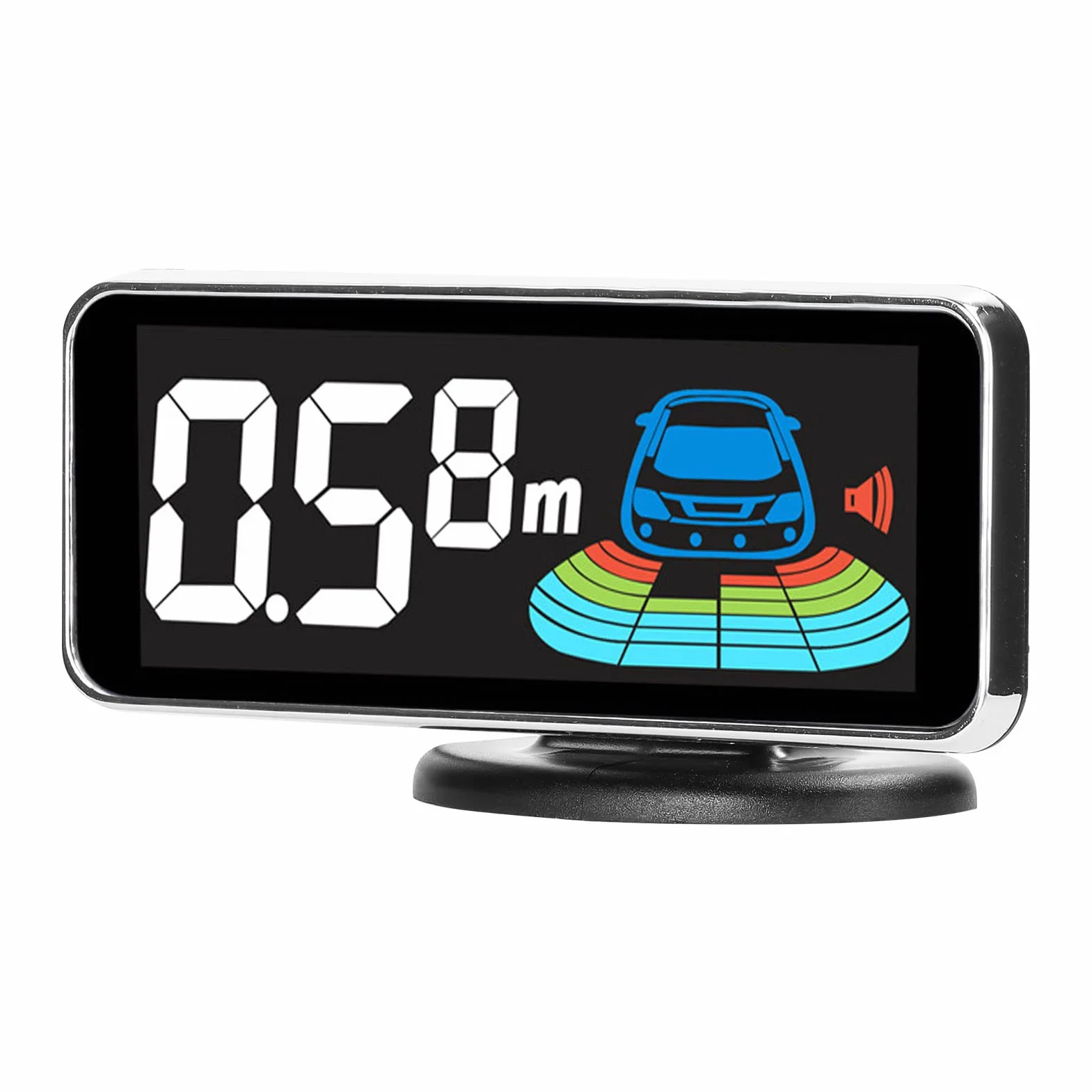 Shkalacar Sensores Aparcamiento Coche, Aparcamiento Coche Kit con 8 Sensores, Sensor Aparcamiento Coche Detección de Distancia, Pantalla LCD de Distancia, Zumbador de Advertencia de Sonido