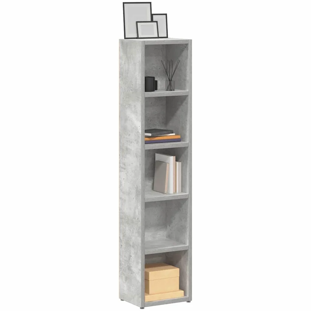 vidaXL 2X Estantería de CDs Armario Estante de Pie Almacenamiento Almacenaje Mueble Libros Práctico Decorativo Casa Hogar Gris Hormigón Contrachapada