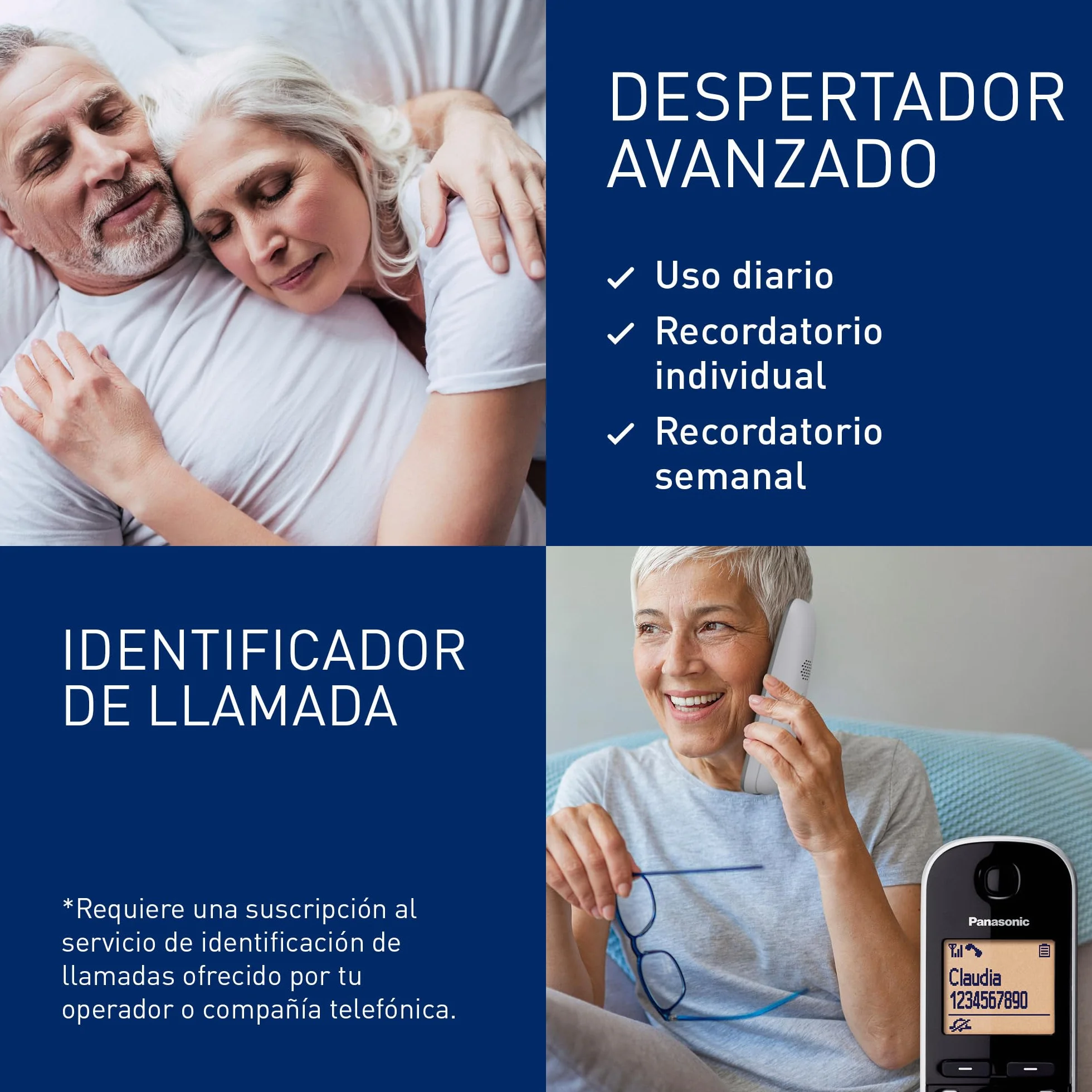 Panasonic KX-TGC252SPS Teléfono Inalámbrico Digital, Base y 2 Auriculares, Identificador de Llamadas, Altavoz, Modo Ecológico, Pantalla LCD, Plateado