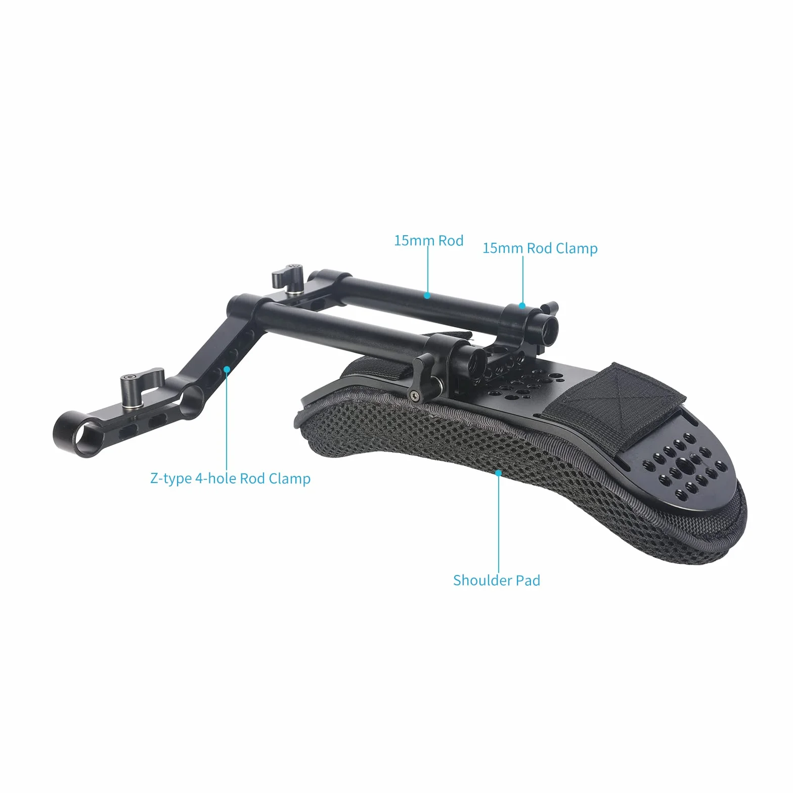 [Update Version] NICEYRIG Cámara de vídeo videocámara Hombro Pad con Carril y Varillas de aleación de Aluminio para DSLR Rig Sistema de Apoyo de Hombro