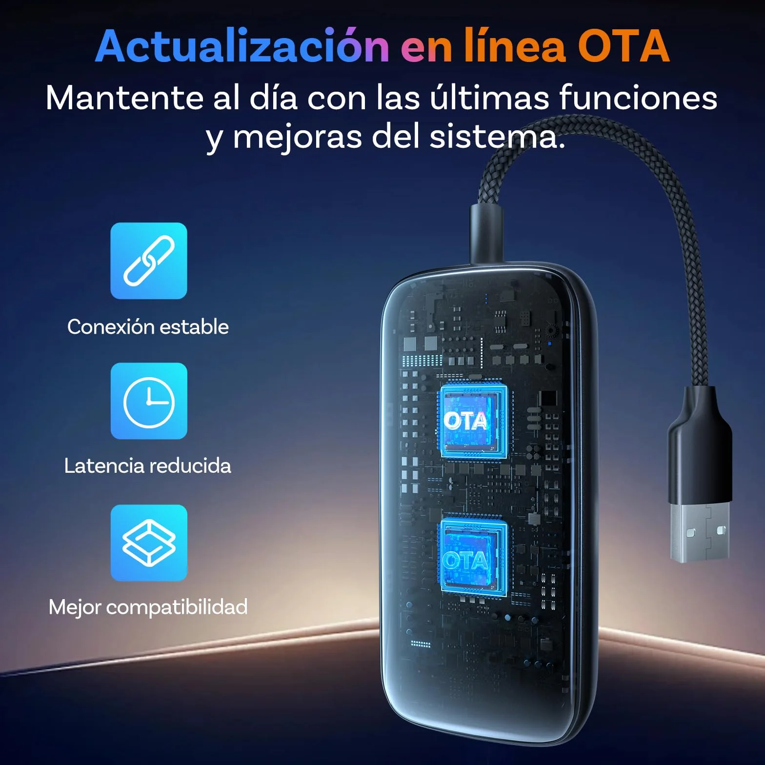 OTTOCAST 2026 Play2Video Ultra AI Box con Youtube/Netflix, Adaptador CarPlay & Android Auto Inalámbrico, Plug & Play, Chip 5G & WiFi6, 4 GB + 32 GB para Vehículos con CarPlay por Cable Desde 2016