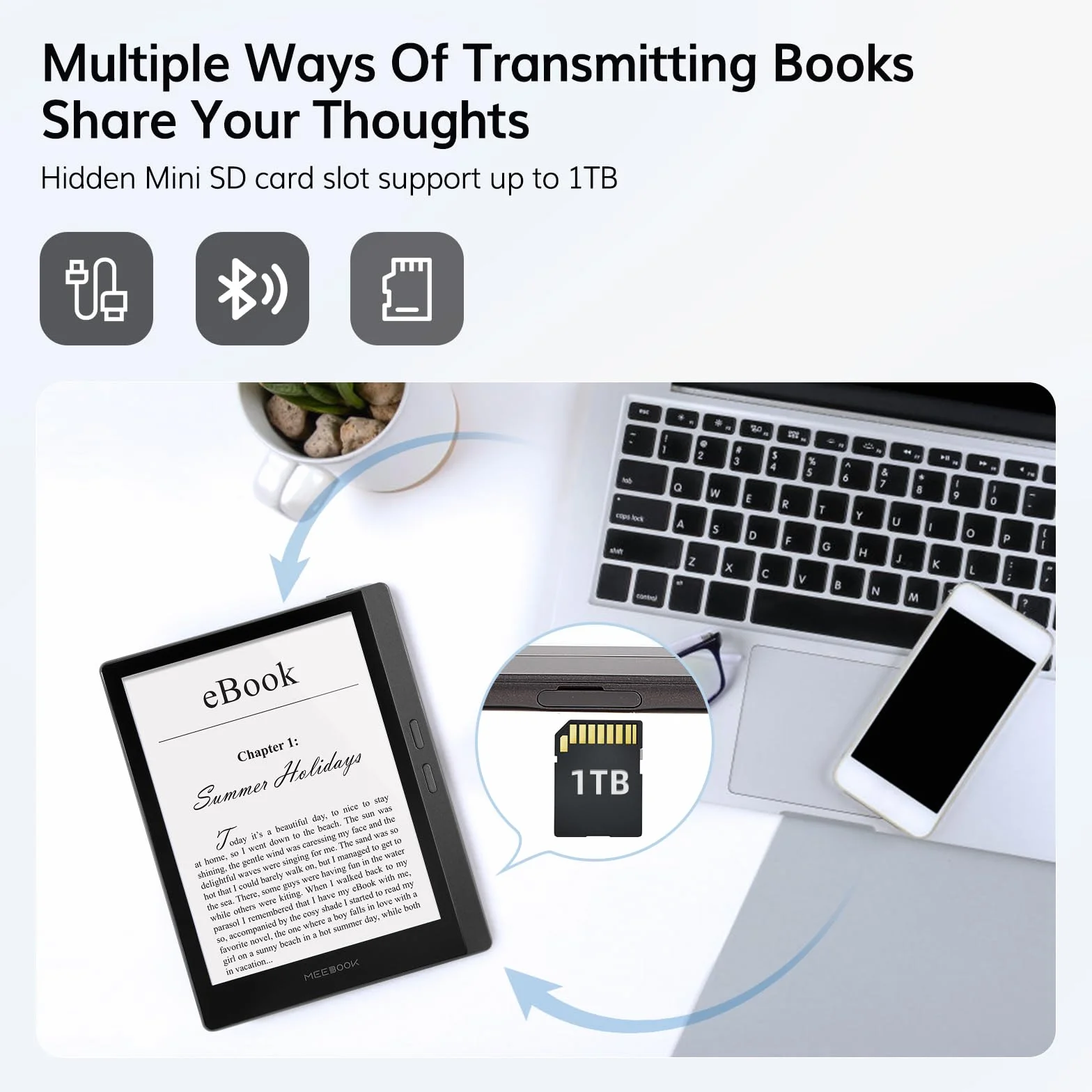 Meebook M7 E-Reader 6.8" Eink Carta 300PPI Android 11 3GB+32GB Grau
