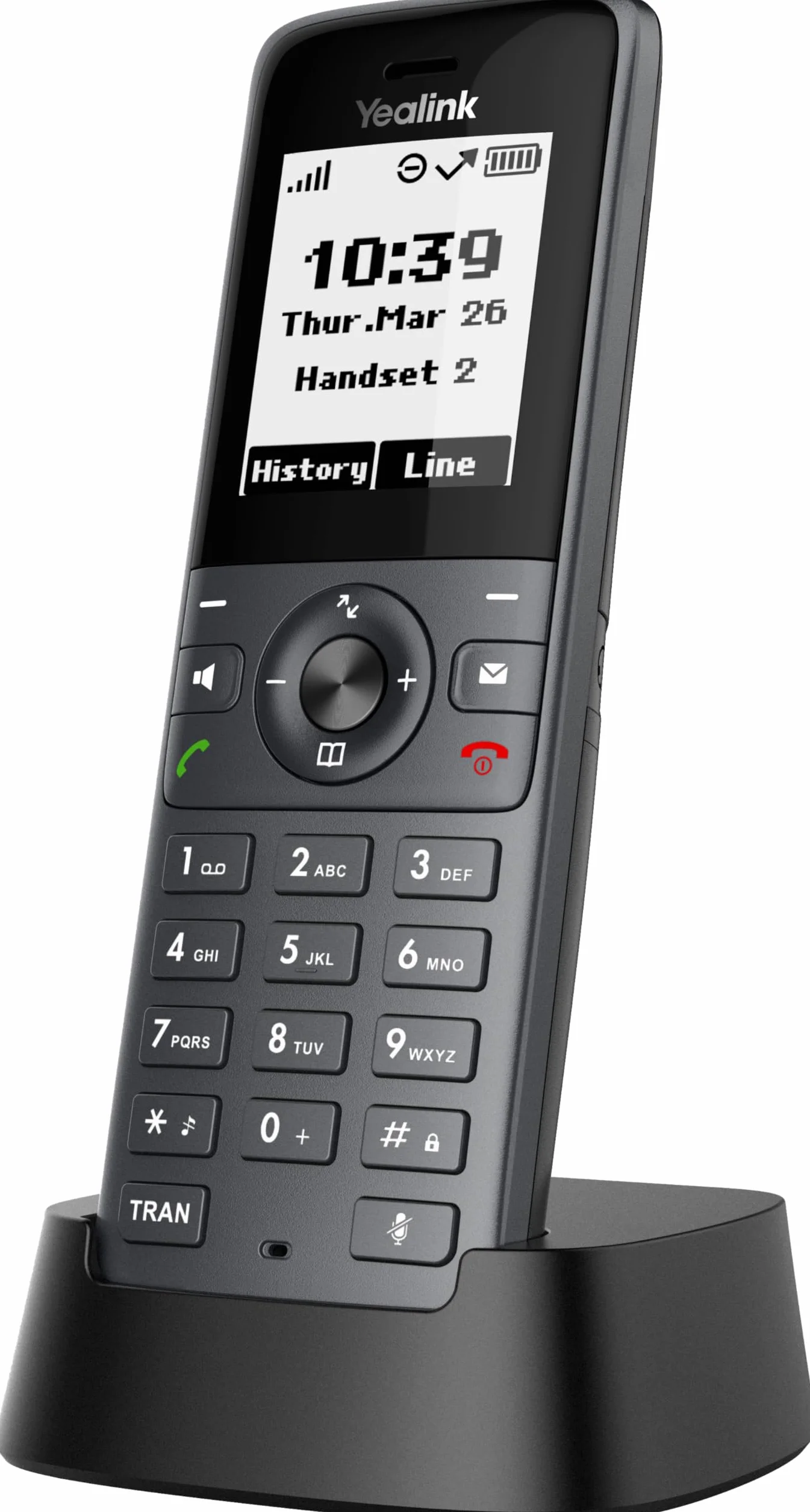 Yealink W71H DECT - Handset inalámbrico de 35 Horas, Pantalla LCD, Color Negro