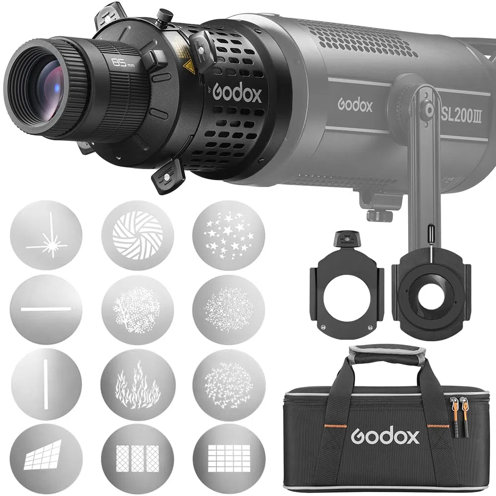 GODOX Proyector BLP, fotografía Snoot para Bowens Mount S30 SL60W SL60IIBi VL150 VL150II M300D M600D CB60 CB100C CB200B 100X 200X 300D LED luz continua (BLP KIT1)
