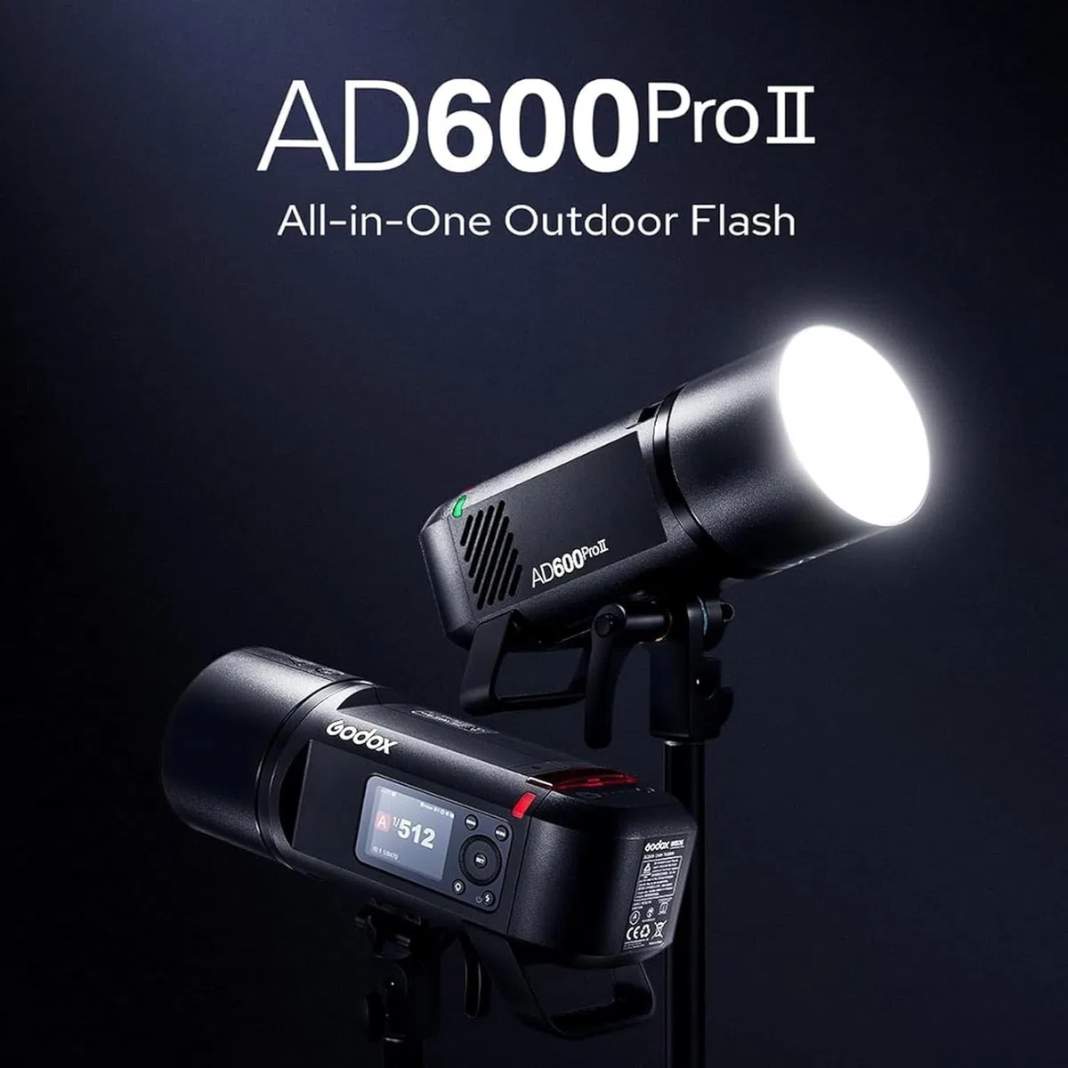 GODOX AD600 Pro II 600W G87 TTL 2,4GHz 1/8000s HSS Flash Exteriores,Tiempo de Reciclado 0,01-0,9s,Luz Modelado LED Bicolor de 40W para Canon,Sony,Nikon,Fujifilm,Olympus,Panasonic,Pentax,Leica Cámaras