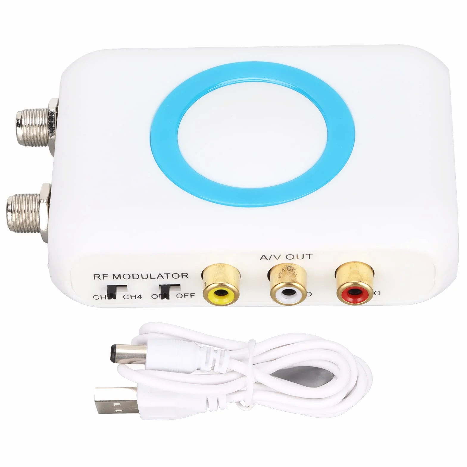 Dioche Adaptador Coaxial a Hdmi Adaptador Coaxial a Hdmi para TV Abs Hdm66 Modulador HD Compatible con Salida de Formato PAL Ntsc Modulador a RF para Reemplazo de TV en Casa