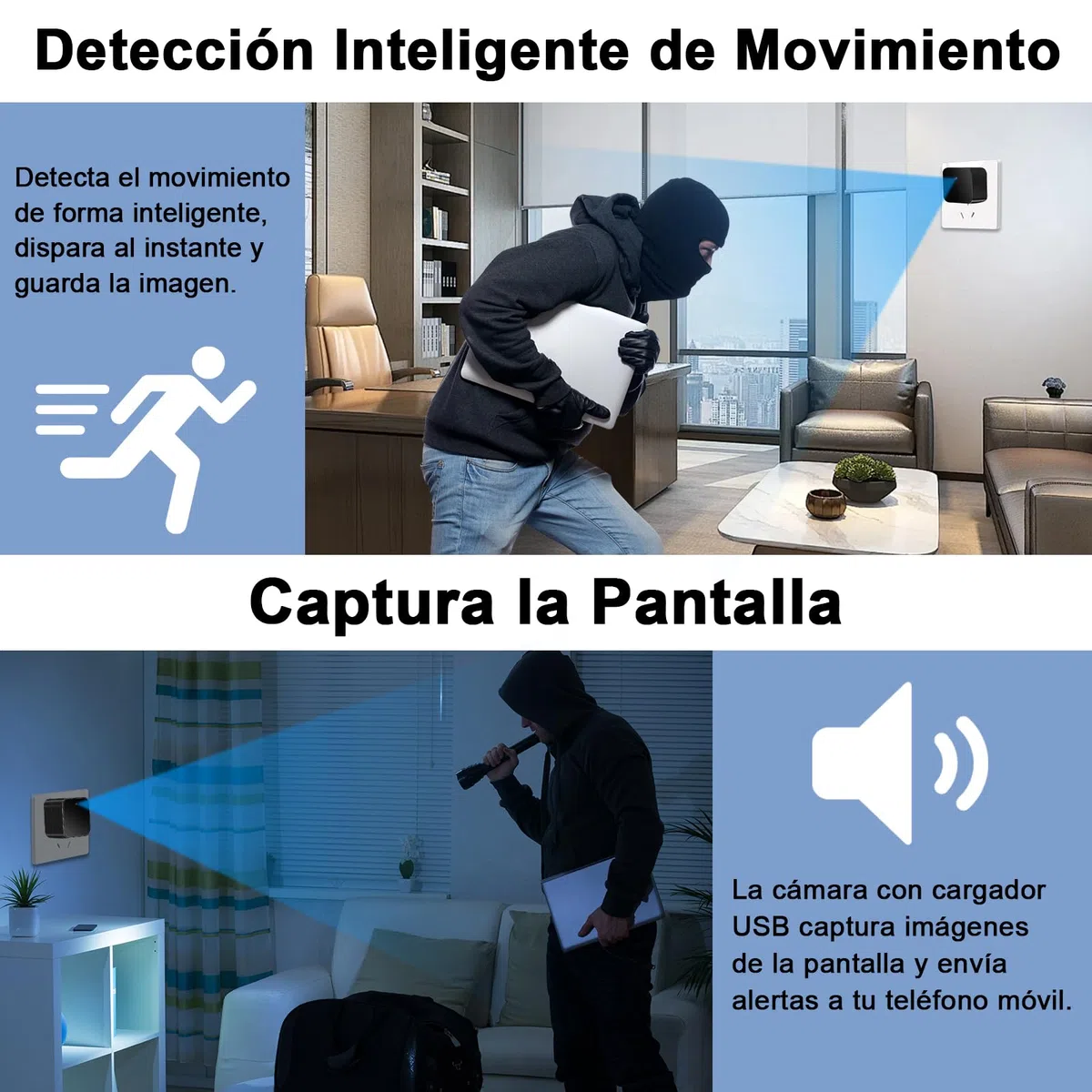LXMIMI Cámara Oculta WiFi 5G, Cámara Espía con Cargador USB, Mini Cámara Espía Oculta HD 1080P con Detección de Movimiento y Grabación en Bucle para Visualización Remota Mediante Aplicación
