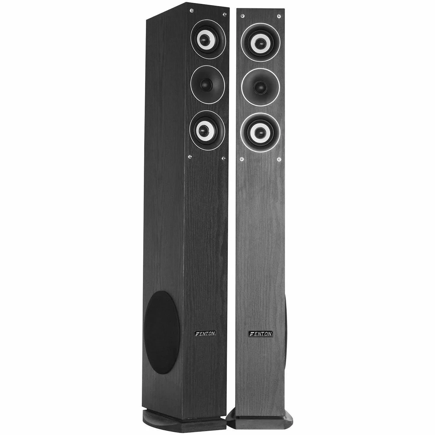 Fenton SHFT52B Altavoces HiFi de Suelo Torre 3 vías 500W 20Hz-20kHz 88dB Acabado Madera Negra