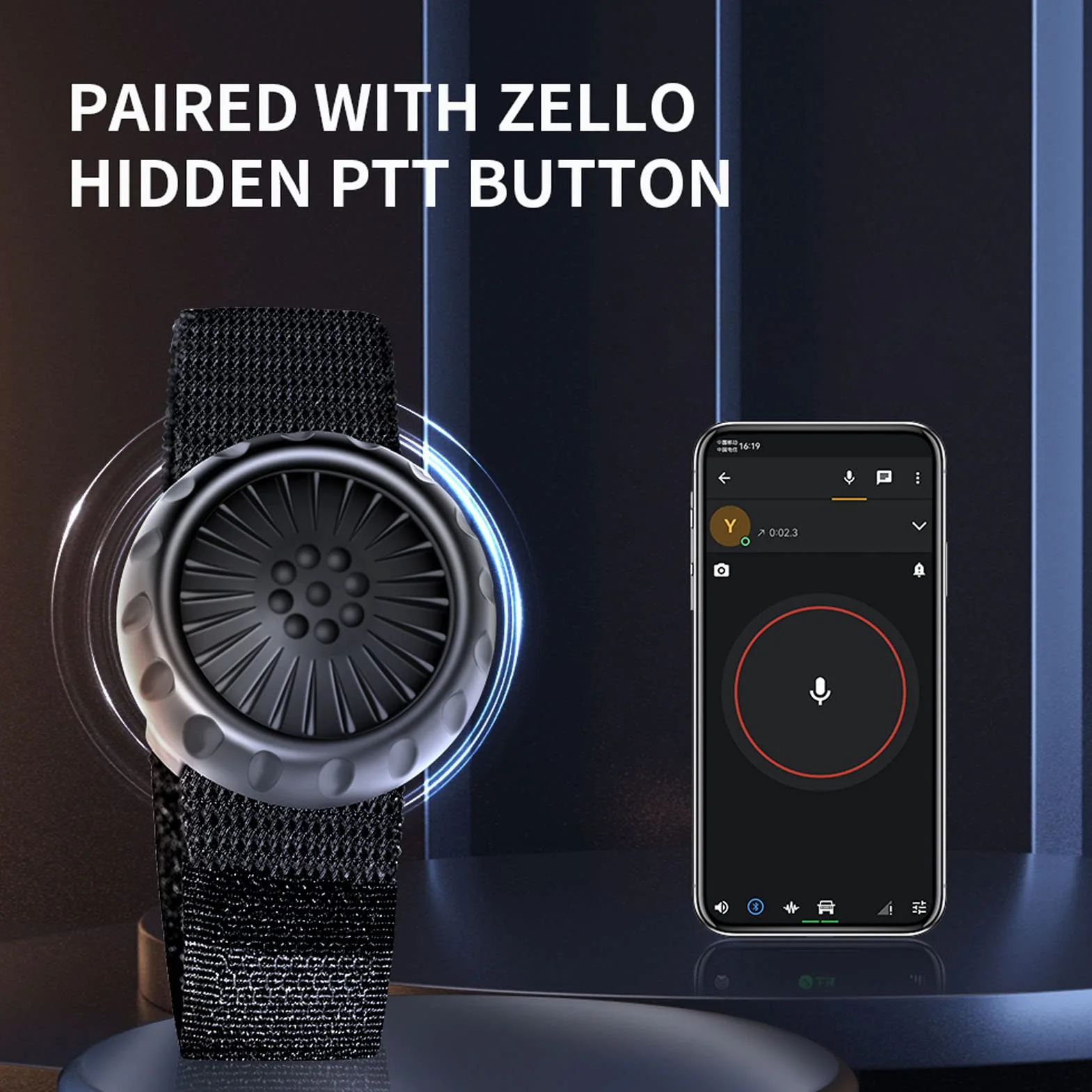 Mini Interruptor de Botón BT PTT Zello, BT5.0 IP67 a Prueba de Agua Comunicación de un Toque Bajo Consumo de Energía, Botón PTT Inalámbrico para Android 4.0 para OS X 8.0
