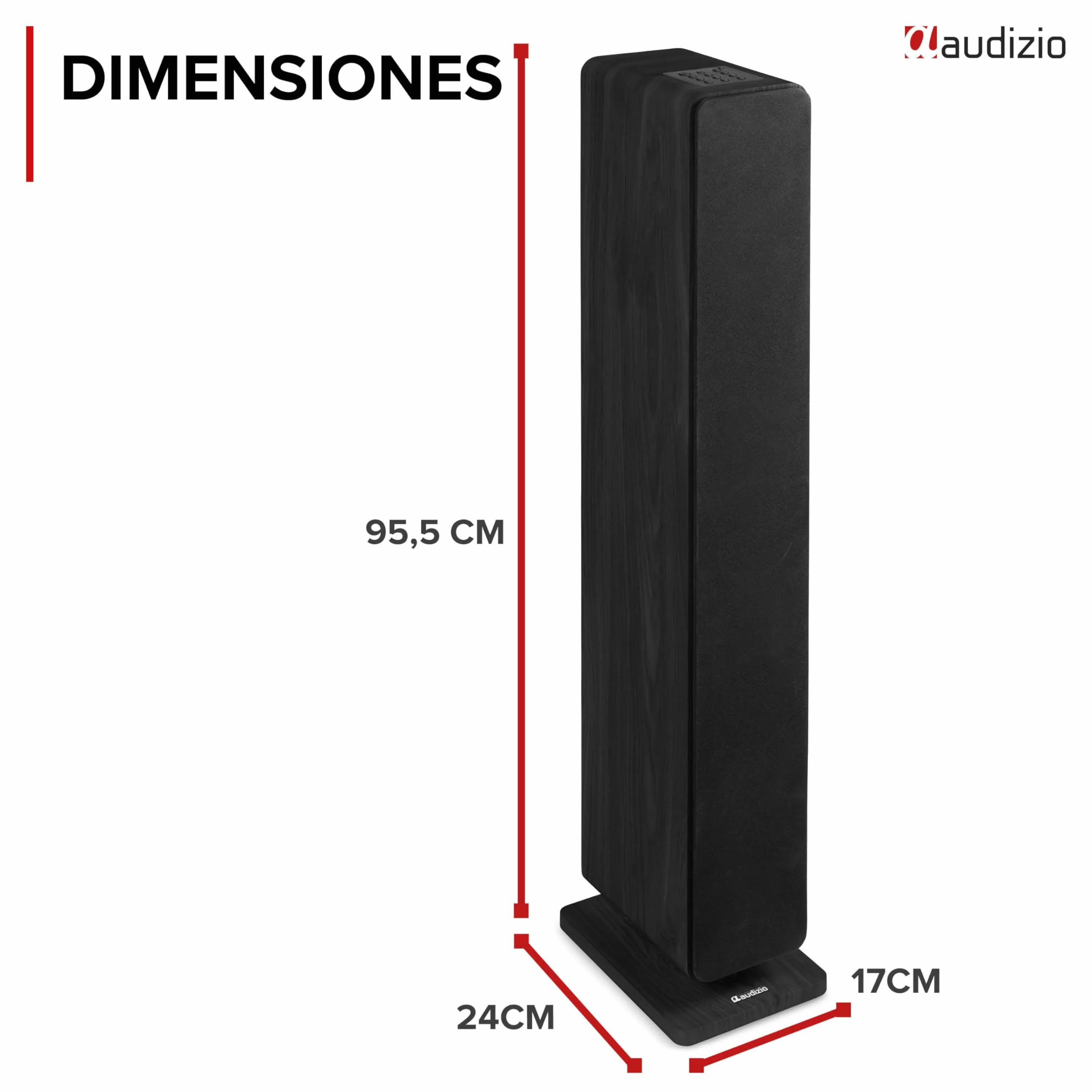 Audizio Arco Altavoz Bluetooth Potente 160W Torre con Amplificador Incorporado Negro