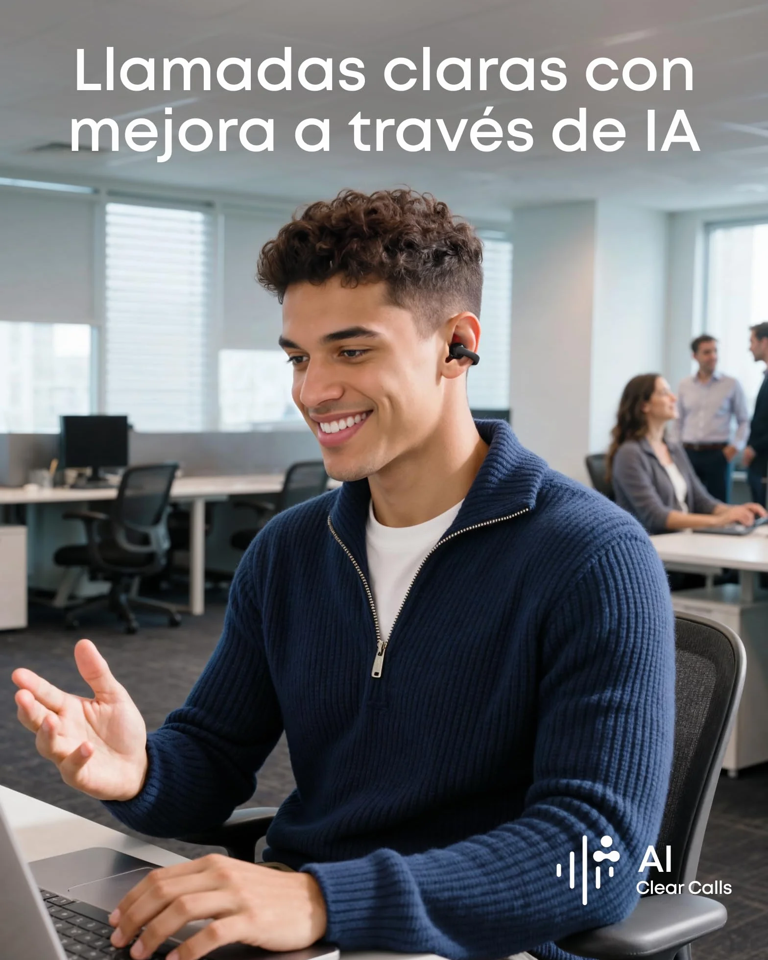 Soundcore C50i de Anker, Auriculares Abiertos, Auriculares con Clip, diseño FlexiClip, Drivers de 12 mm con Graves potentes, Llamadas nítidas con IA, 28 h de Uso, Ajuste Seguro, IP55, Bluetooth 6.0