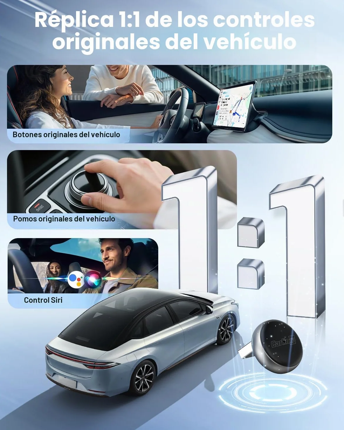 CarlinKit MINI Ultra3: El último adaptador inalámbrico para CarPlay y Android Auto. Transforma conexiones por cable en inalámbricas, ofreciendo conectividad ultrarrápida con funcionalidad