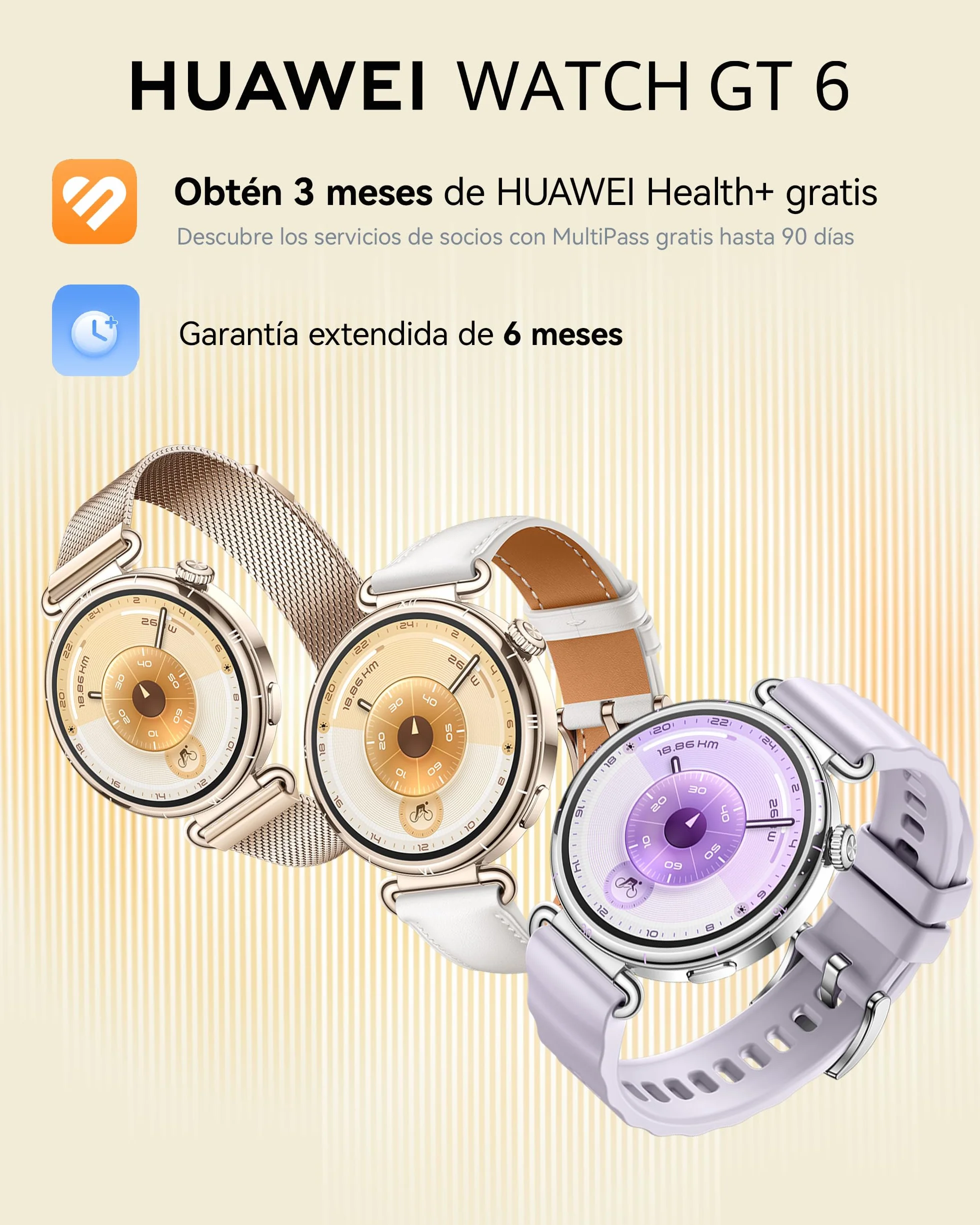 HUAWEI WATCH GT 6 41mm GPS Smartwatch, AMOLED Pantalla Táctil, hasta 14 Días de Autonomía, NFC,Ciclismo,100+Modos Deportivos, Compatible con iOS Android,Monitoreo de Salud, Emotional Wellbeing, Blanco