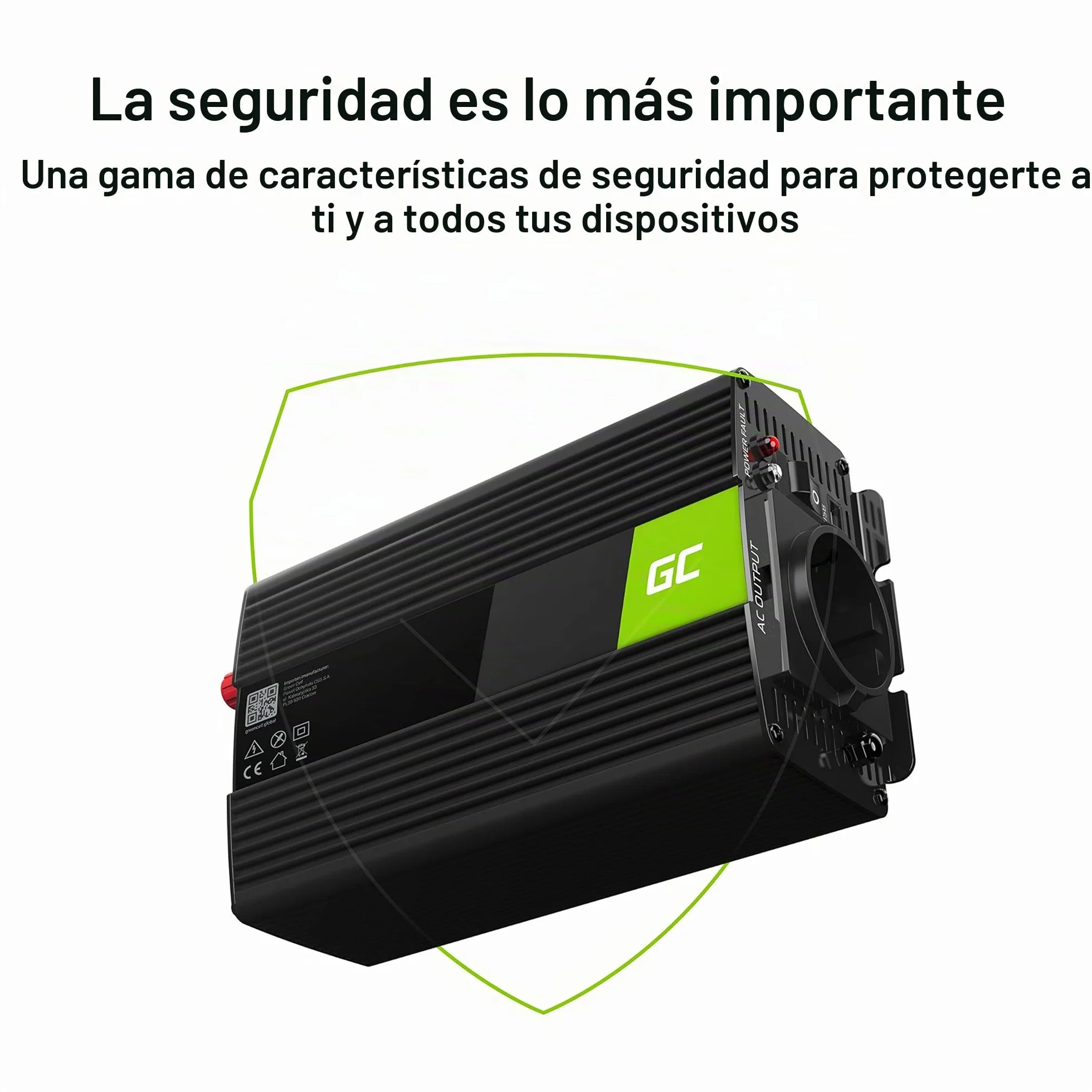 Green Cell 300W/600W 12V a 220V/230V Inversor de Corriente Onda Sinusoidal Modificada DC AC Power Inverter para Coche Camión con Puerto USB
