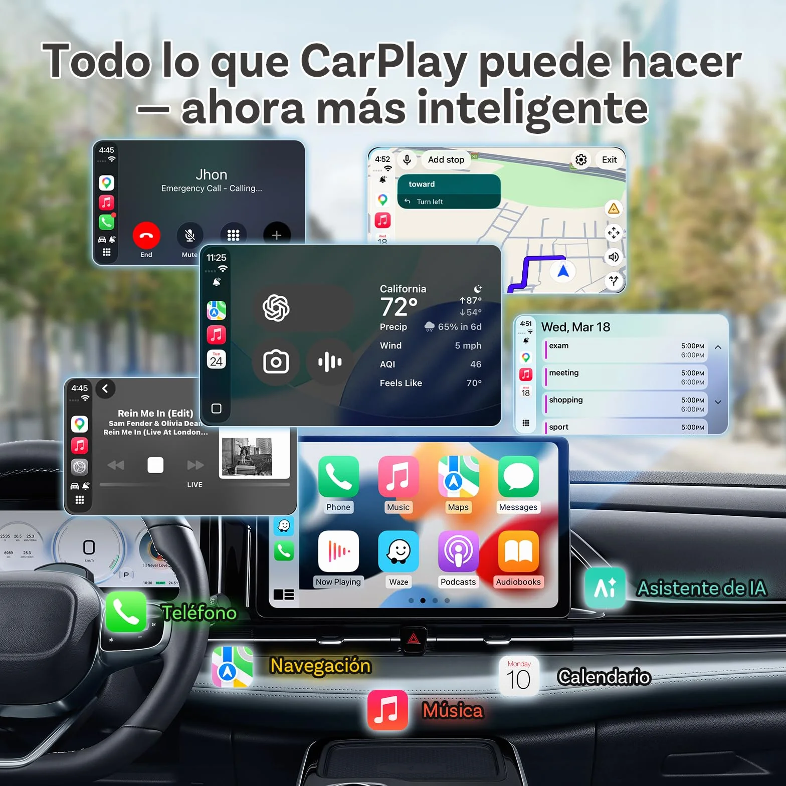 OTTOCAST Mini Nova, Adaptador 2 en 1 Inalámbrico CarPlay y Android Auto Mejorado 2026 para Teléfonos iOS y Android, Conexión Estable sin Retrasos, Compatible con Dos Teléfonos, Diseño Ultracompacto