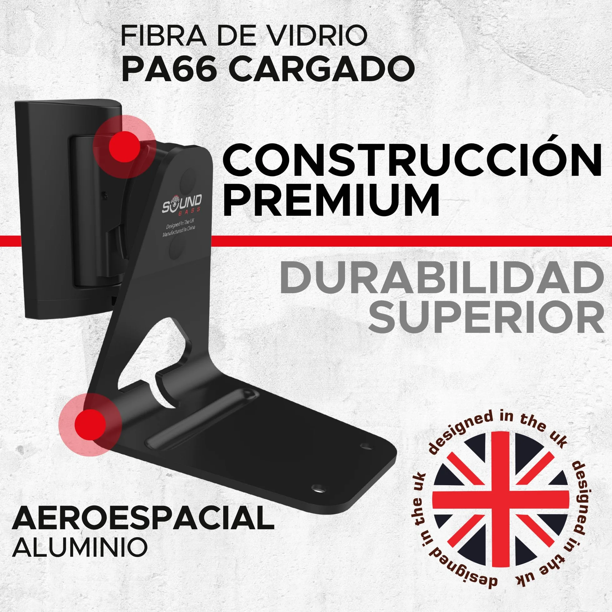 Sound Bass ERA300 Soporte de Pared, Inclinación y Giro, Negro, Doble (2 uds.), Compatible con Sonos ERA 300, Instalación Sencilla, Incluye Kit de Montaje, Doble, Par