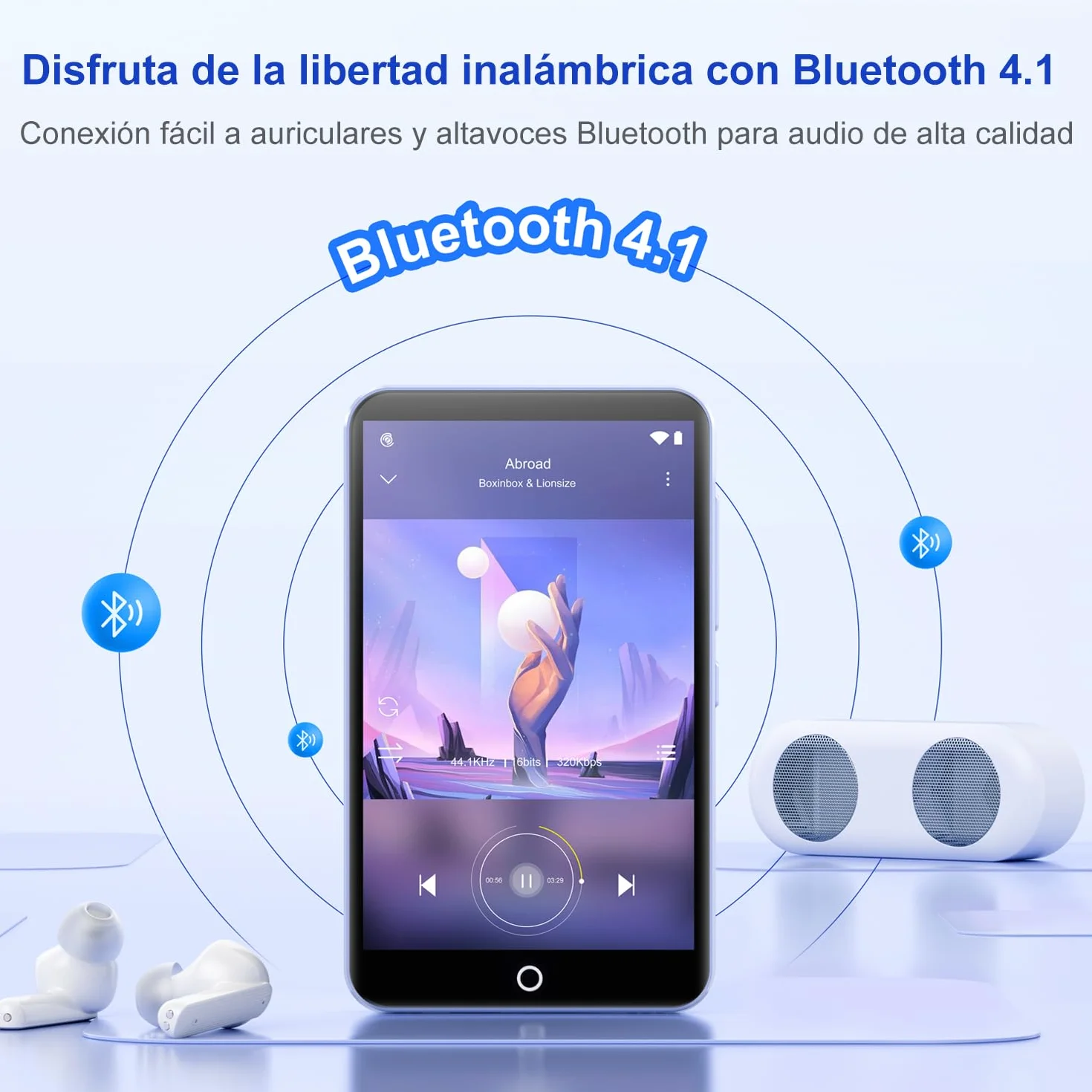 Joliker 80GB Reproductor MP3 Bluetooth WiFi MP4 Pantalla Táctil 4,02" Cámara Android Spotify Amazon Music Audible Radio FM