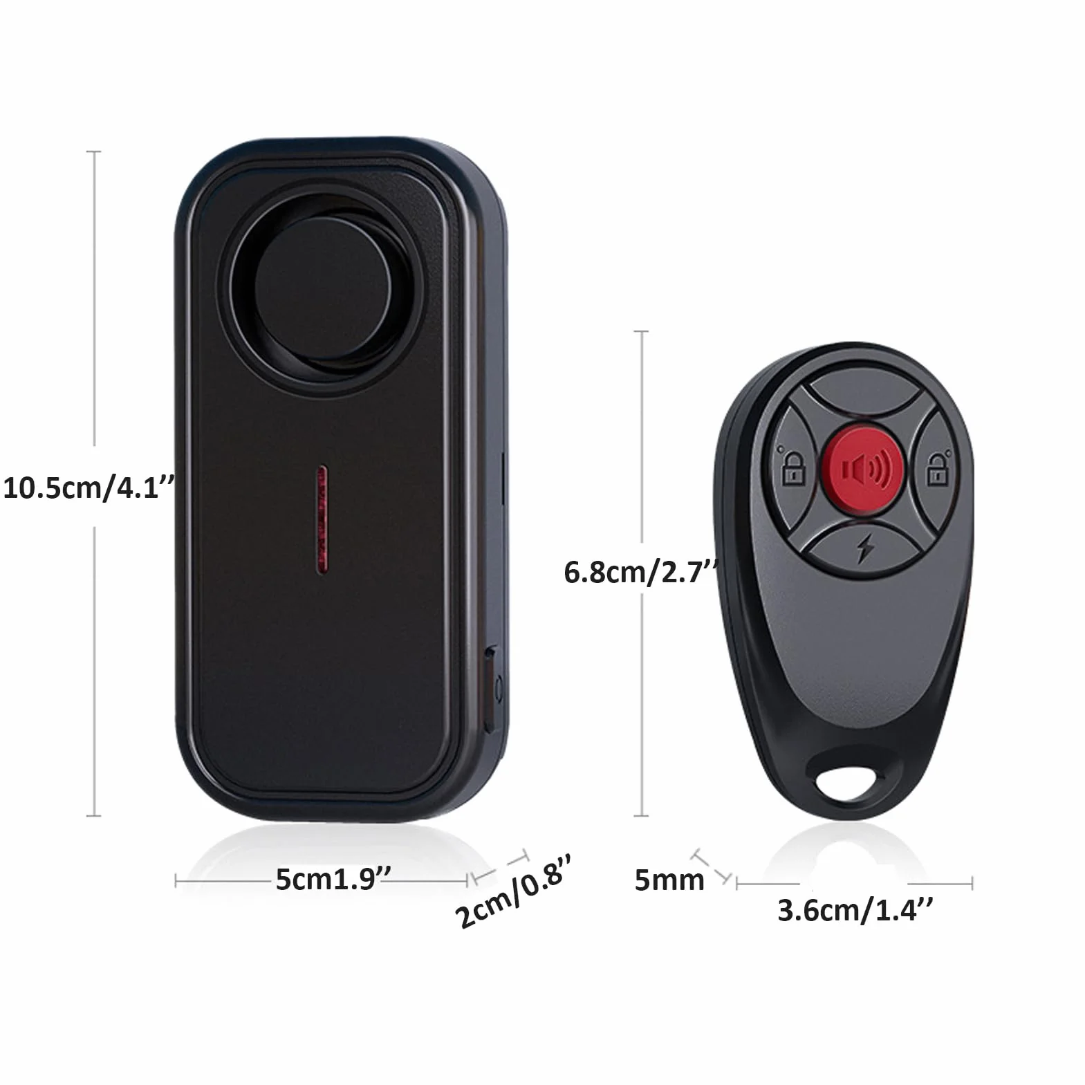 Mengshen 2 paquetes de alarma para bicicleta, 113 dB, IP66, resistente al agua, antirrobo, dispositivo de vibración, sensor de movimiento, sirena para bicicleta, coche, remolque, bicicleta eléctrica