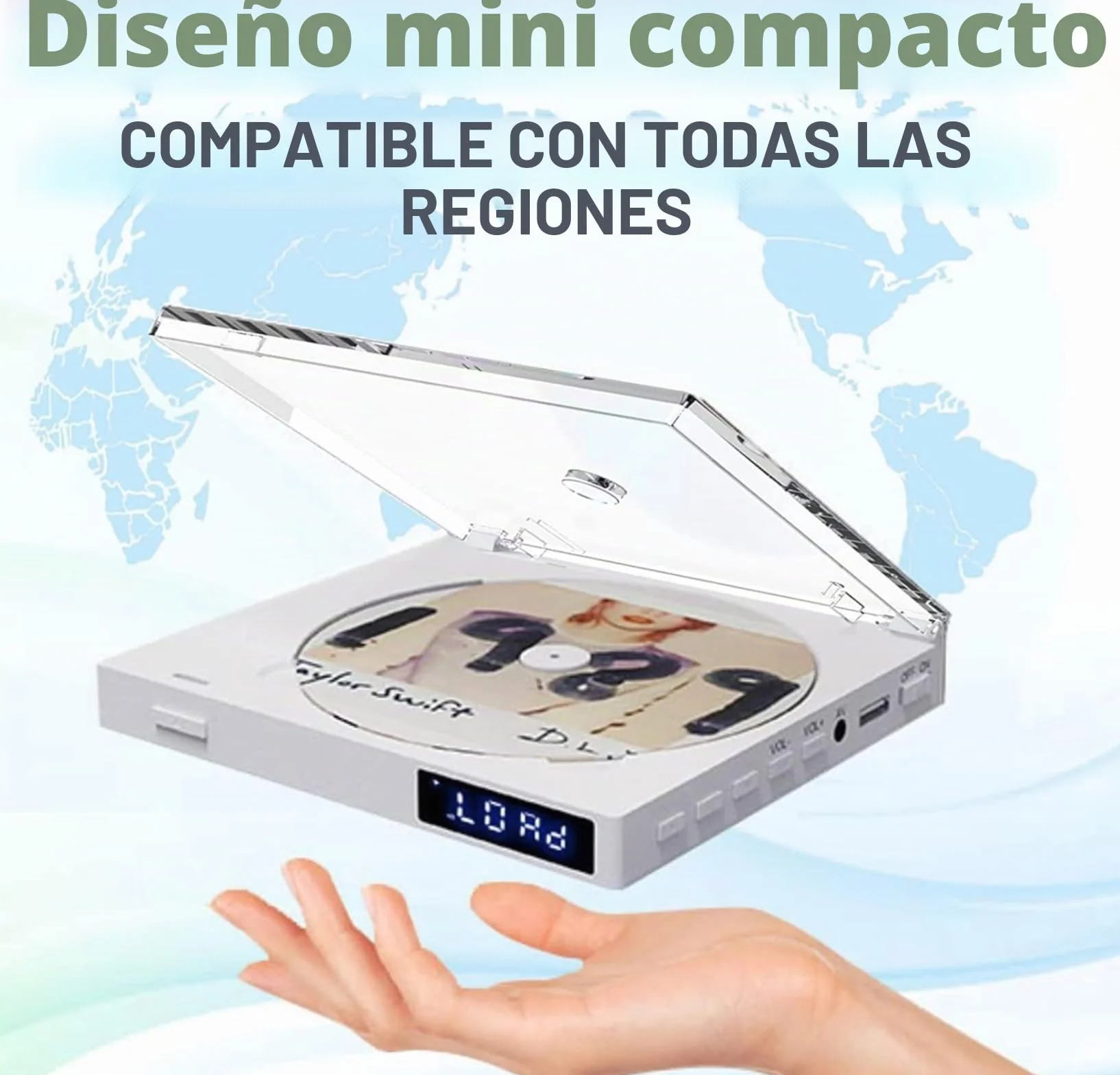 Reproductor de DVD Mini HDMI, sin restricción Regional, Escalado 1080P, Salida HDMI y AV, USB
