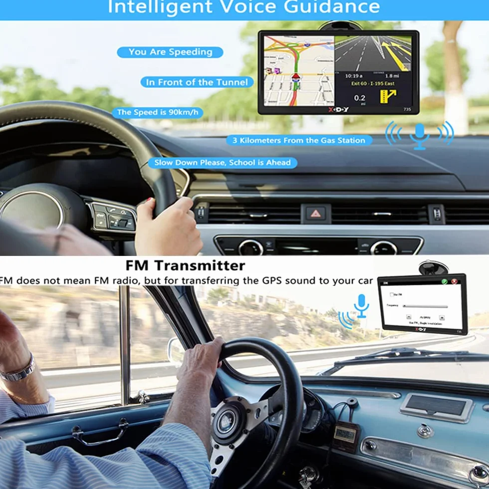 7 Pulgadas GPS Coche,Navegador GPS Coche,GPS Camiones Profesional,Actualizaciones de Mapas de Europa para Toda la Vida,para Camiones y Coches