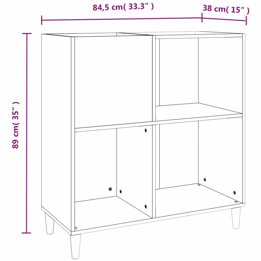 ShGaxin Mueble Estantería CD Tocadiscos Madera Contrachapada Negro 84,5x38x89 cm - 831990