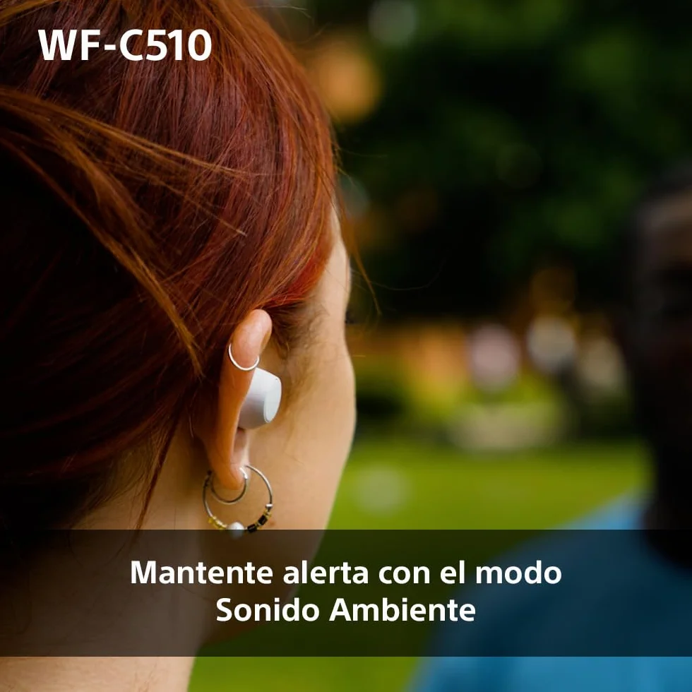 Sony WF-C510 Auriculares Inalámbricos IPX4 conexión multipunto modo sonido ambiente carga rápida 22h batería iOS Android Negro