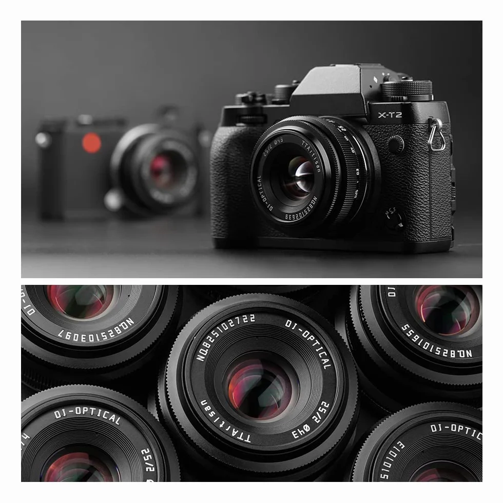 TTARTISAN 25 mm f2 X, enfoque manual APS-C, lente de cámara sin espejo, compatible con montura Fuji X