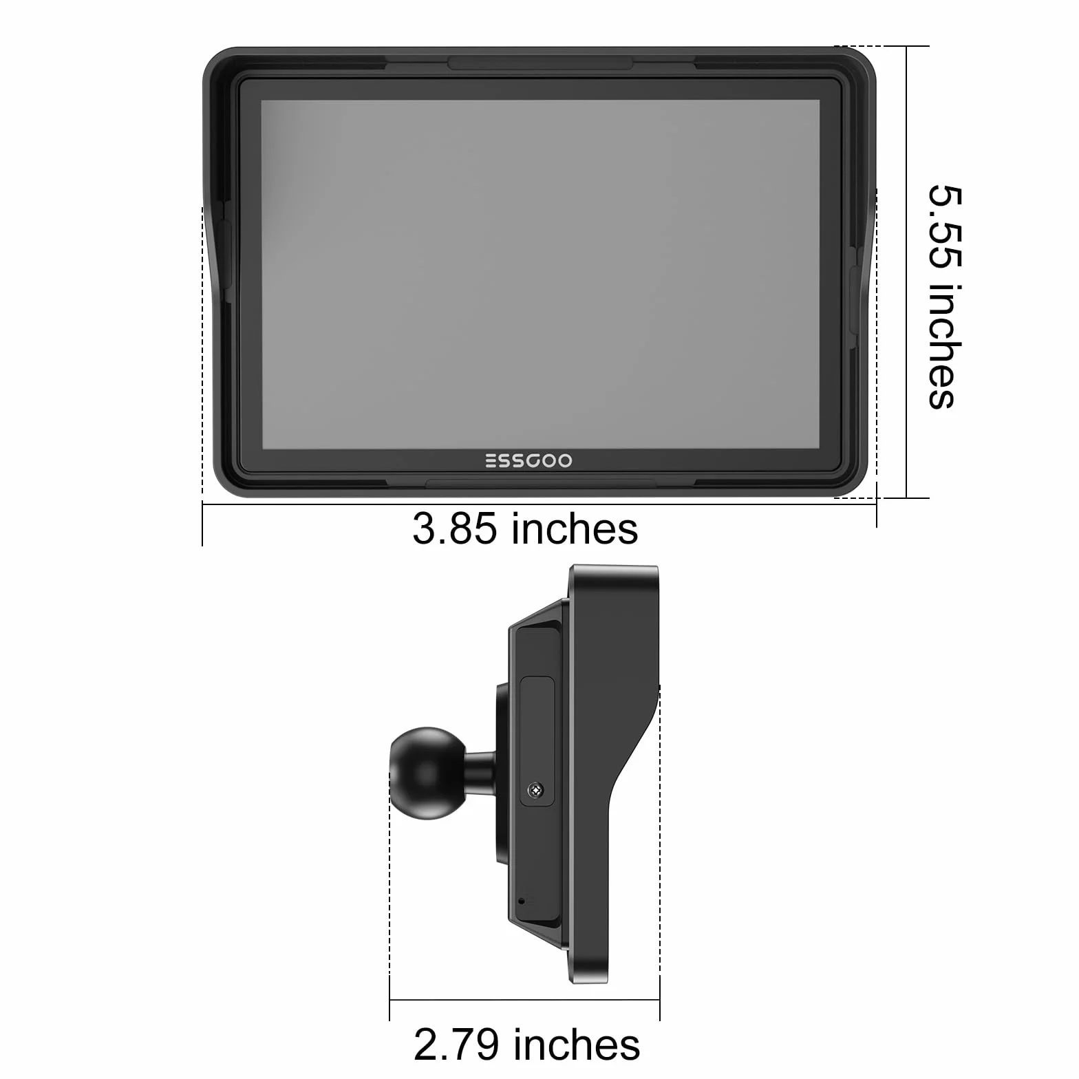 ESSGOO CarPlay para la mayoría de Las Motocicletas, con Soporte en U, inalámbrico CarPlay/Android Auto, Pantalla de 5" Impermeable, Audio Bluetooth, navegación GPS, Siri/G-oogle Asistente