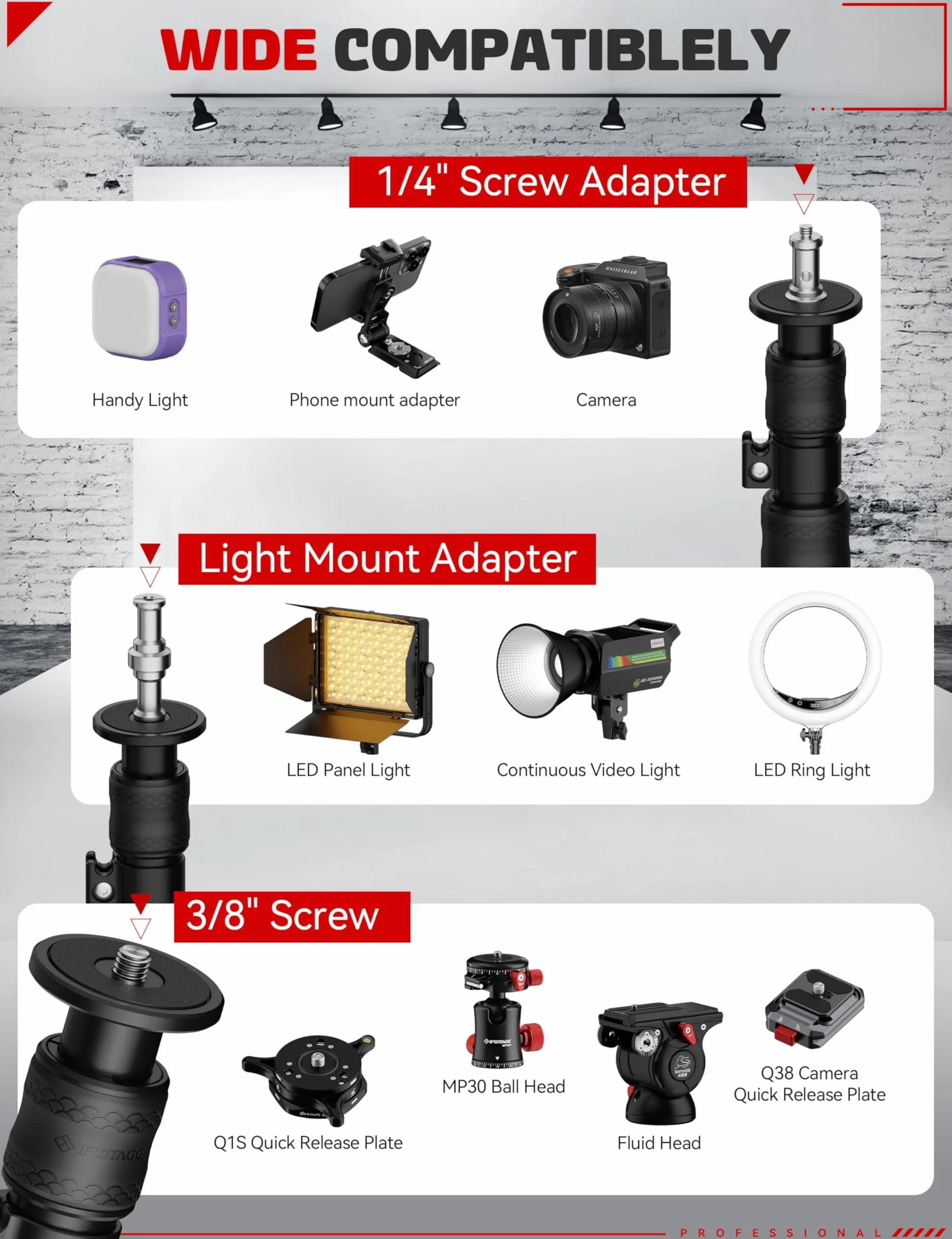 IFOOTAGE Cobra RB-A400 monopié de base redonda, monopié de aluminio para cámara profesional con hebilla de ajuste rápido de altura, compatible con cámaras DSLR y videocámaras, apto para Vlog (15.75