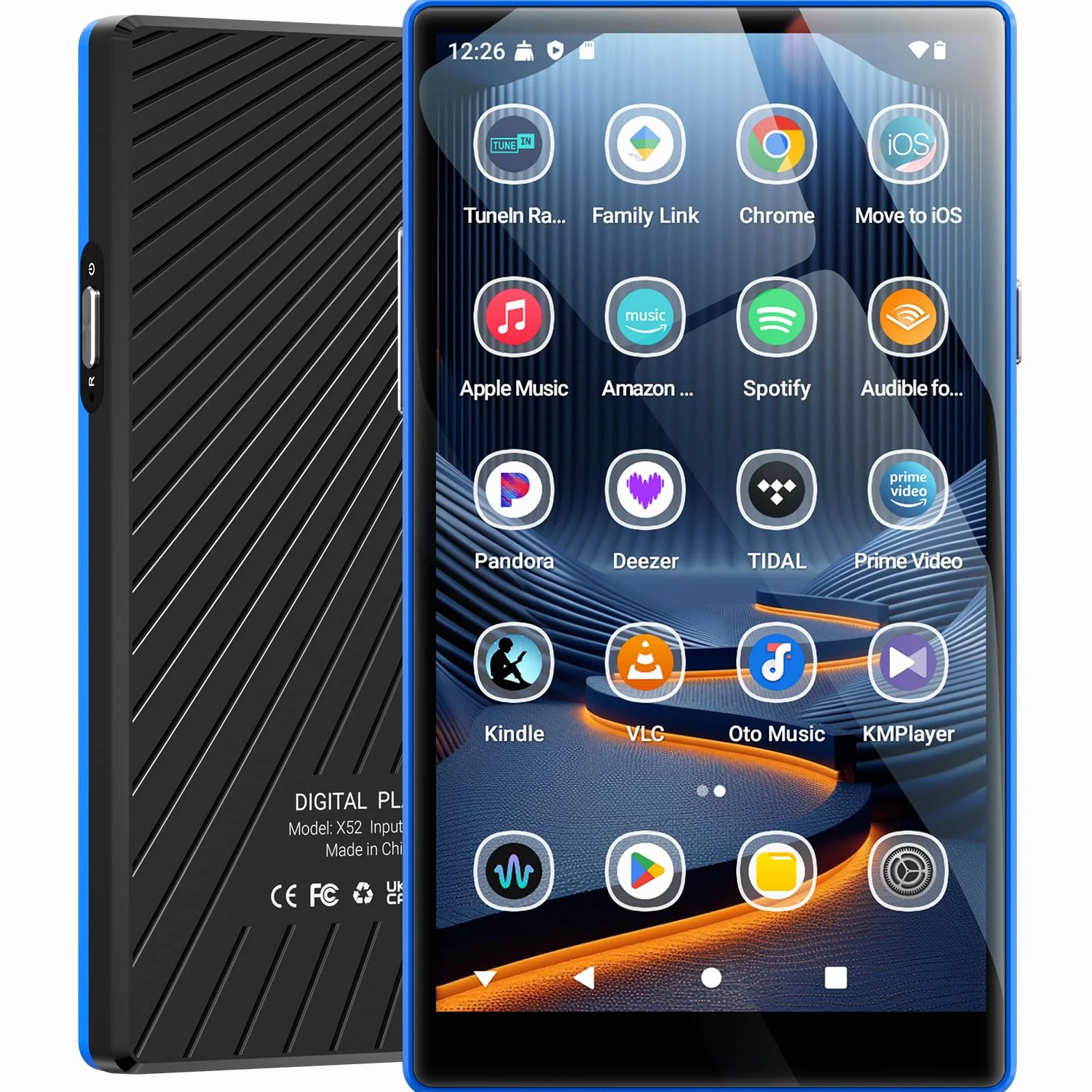 MECHEN 160GB Reproductor MP3 Spotify, 5,0 Pulgadas Android MP4 con Bluetooth y WiFi, Control Parental, Radio FM, Compatible con Amazon Music Deezer Audible (X52)