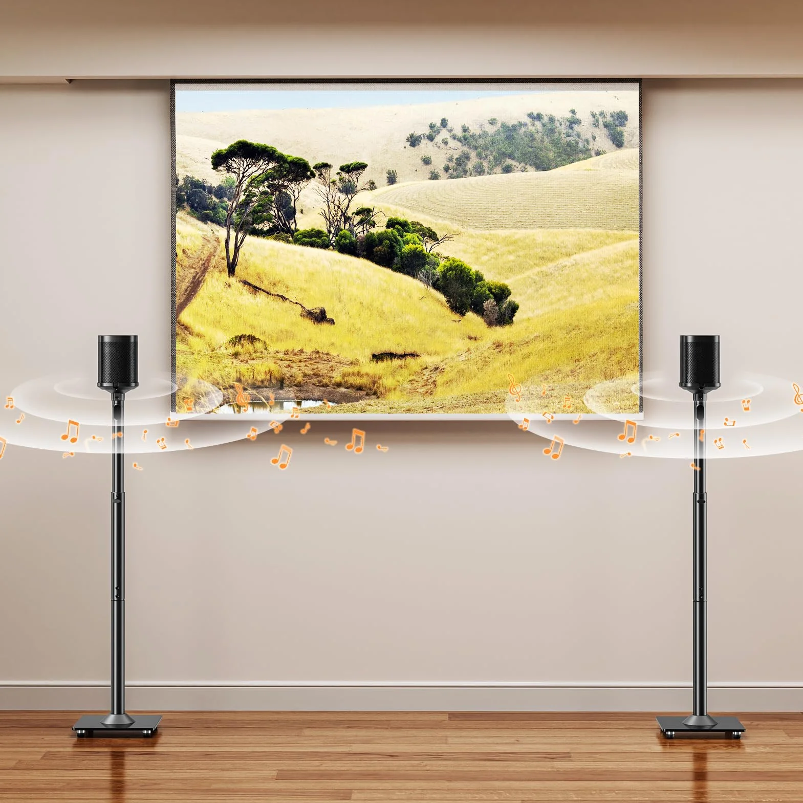ELIVED Soporte de Altavoz para Era 100, Sonos One, One SL Play: 1, Altura Ajustable de 86,8 a 110,3 cm, Soporte de Altavoz, 1 par, EV5024