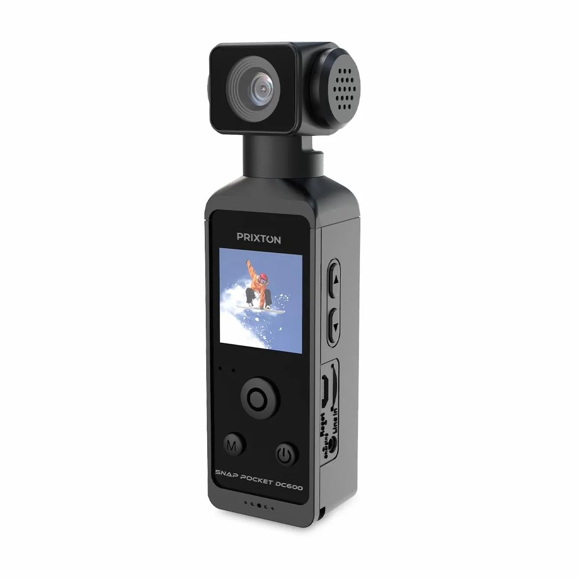 PRIXTON Cámara Vlogging Snap Pocket DC600 5K 50MP WiFi Estabilización EIS Carcasa Sumergible 30m Pantalla Táctil 1.3" Giratoria 270º